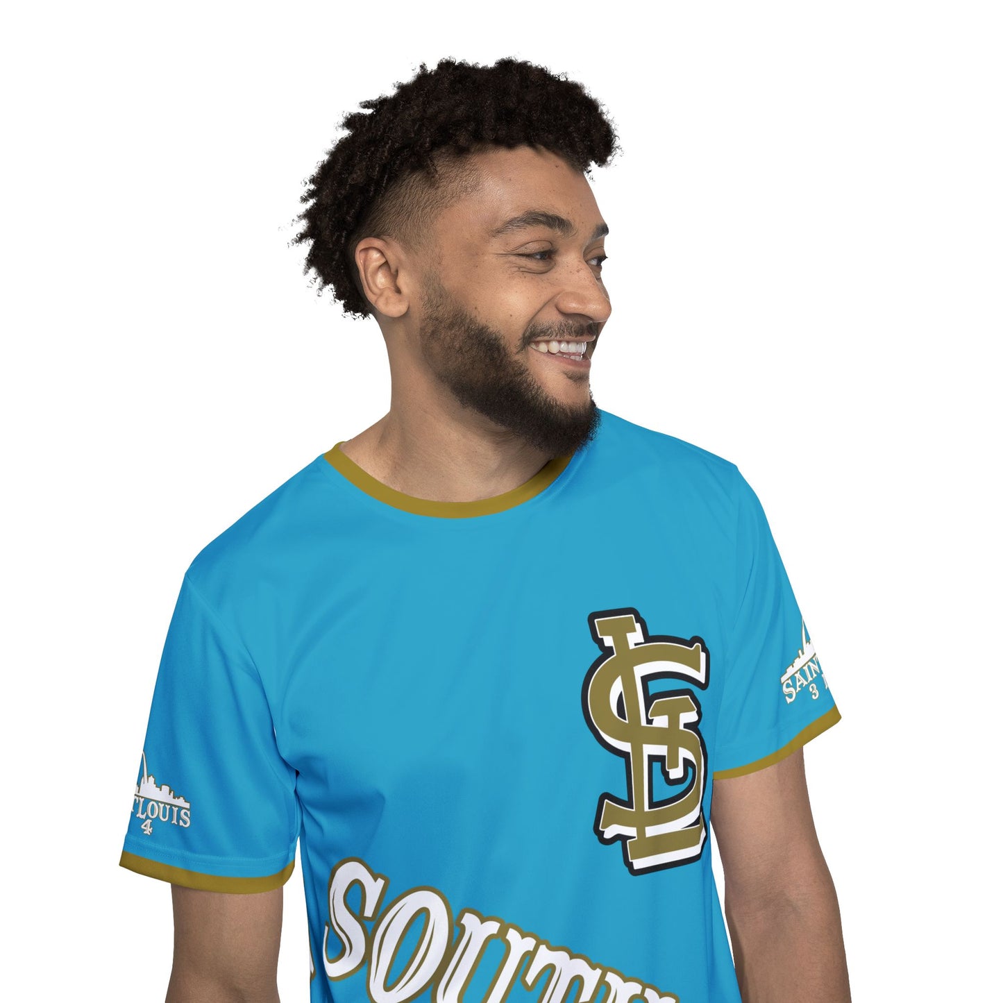 Southside STL All Over Print Sport Jersey (Turquoise)– Gold Skyline Edition