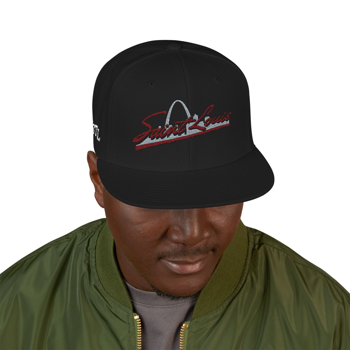 Embroidered Snapback-Full Front Saint Louis Logo