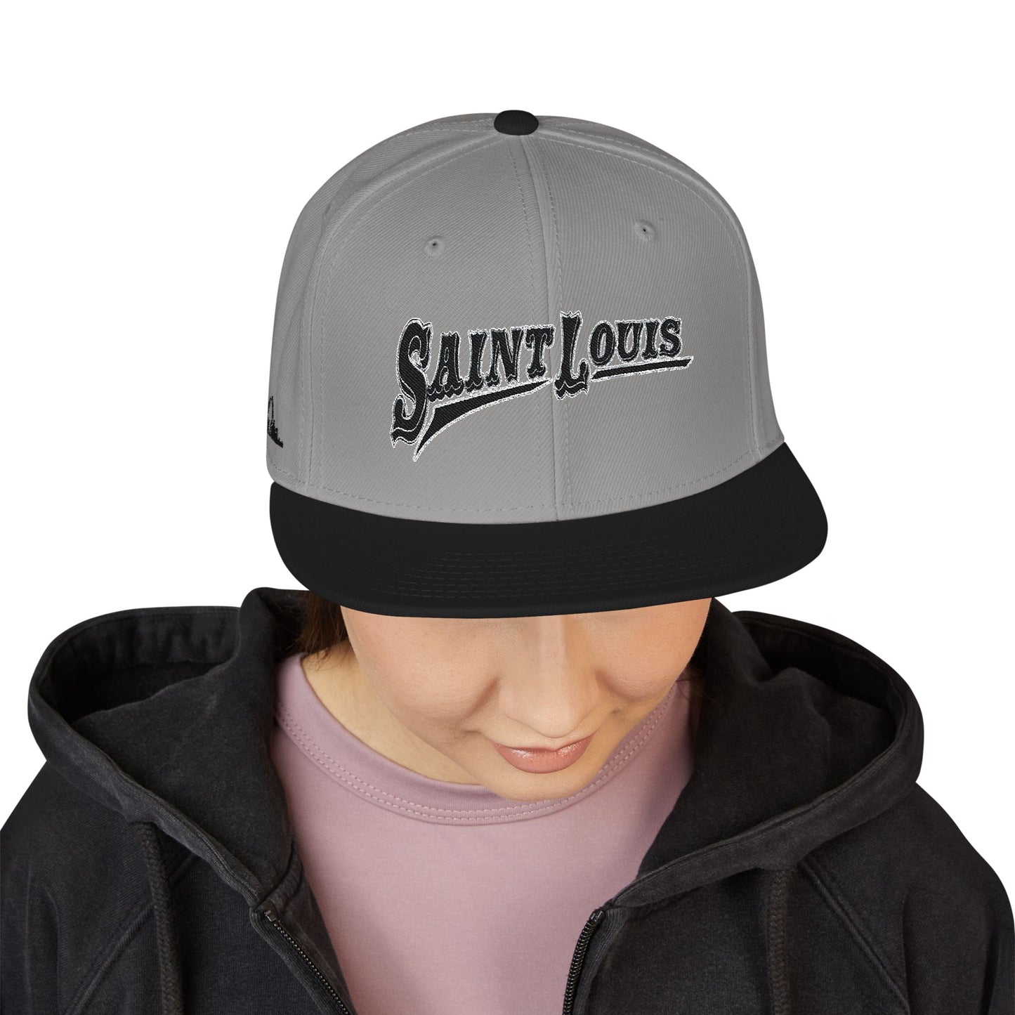 Saint Louis Flat Bill Snapback Cap with Skyline sides