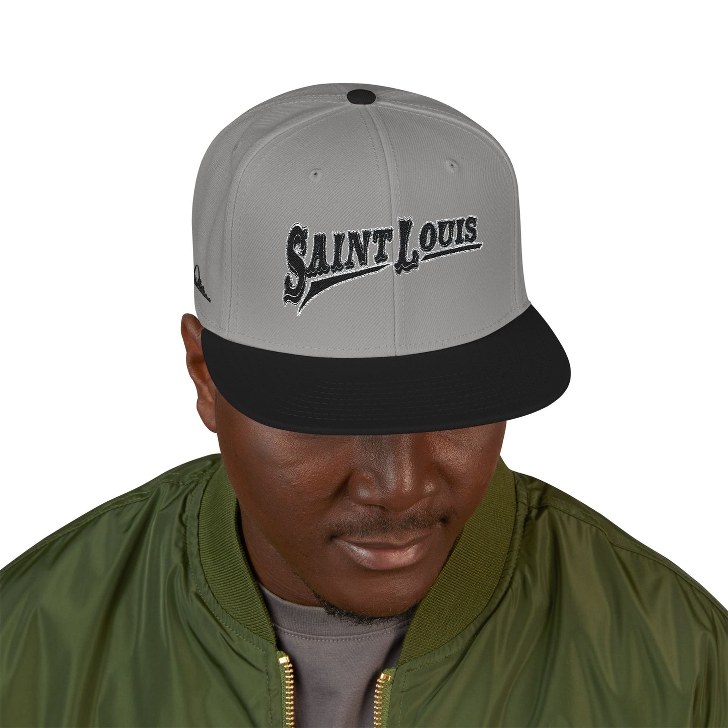 Saint Louis Flat Bill Snapback Cap with Skyline sides