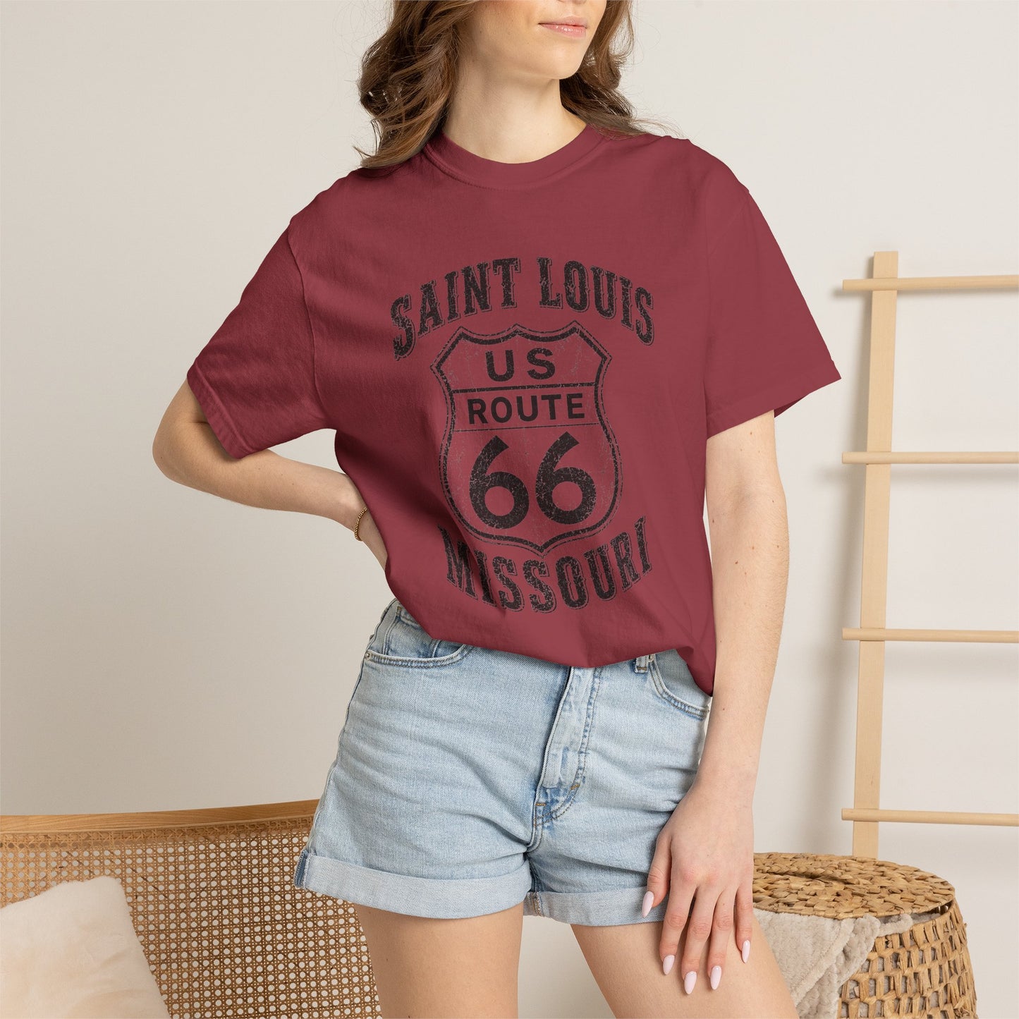 Route 66 Saint Louis Missouri T-Shirt — Vintage Road Trip Tee⚠️ Contains AI-generated models