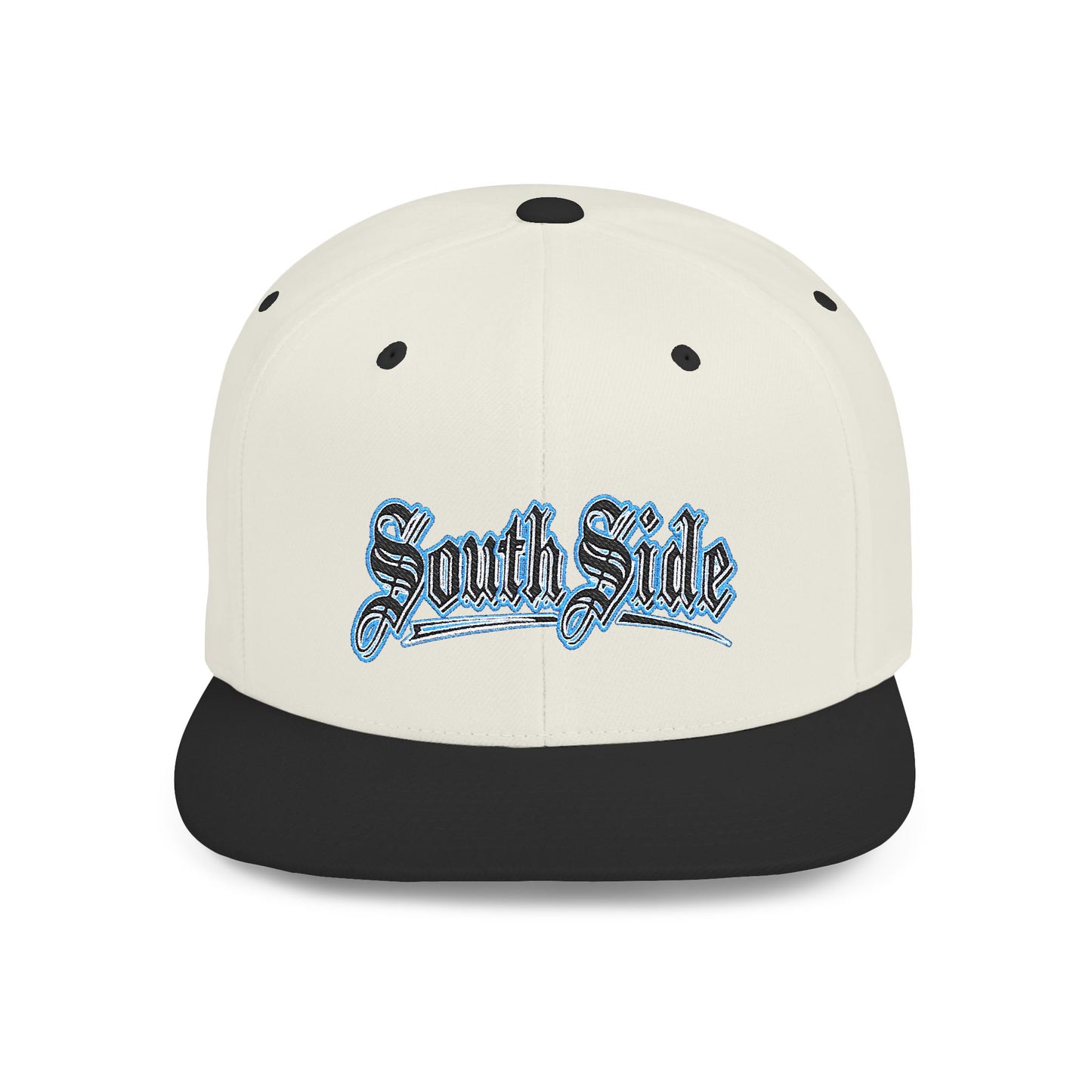 South Side Flat Bill Snapback blue outline