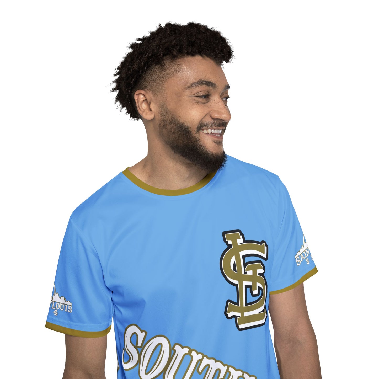 Southside STL All Over Print Sport Jersey (Light Blue)– Gold Skyline Edition