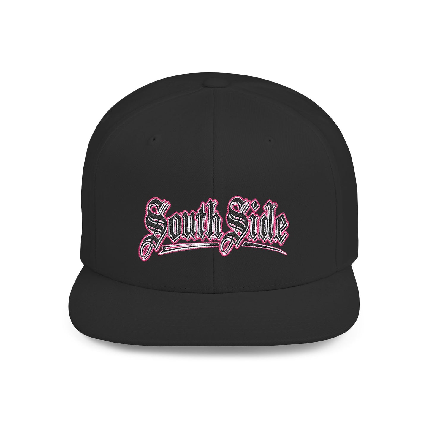 South Side Flat Bill Snapback Pink outline