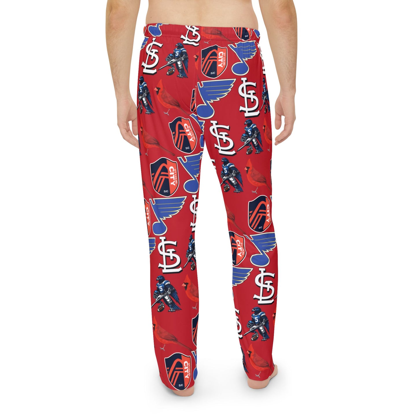 Pajama Pants - St Louis Sports Design in Red Printify