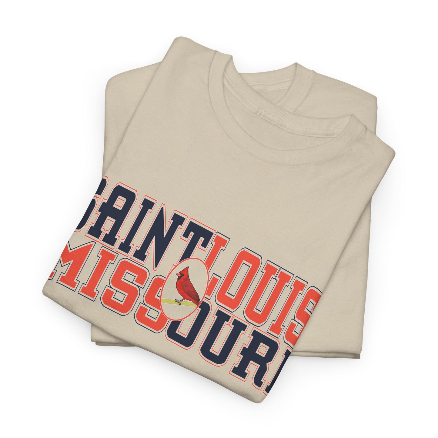 Saint Louis Tee in Red and Blue Lettering