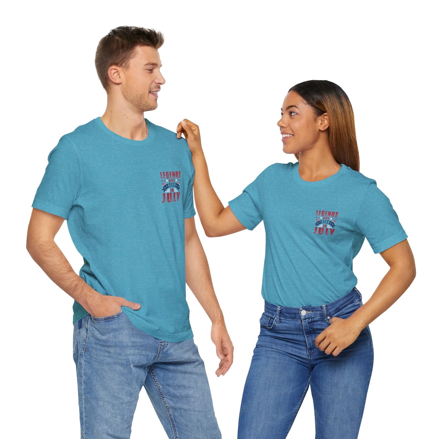 Legends Are Born in July Unisex Jersey Short Sleeve Tee Printify