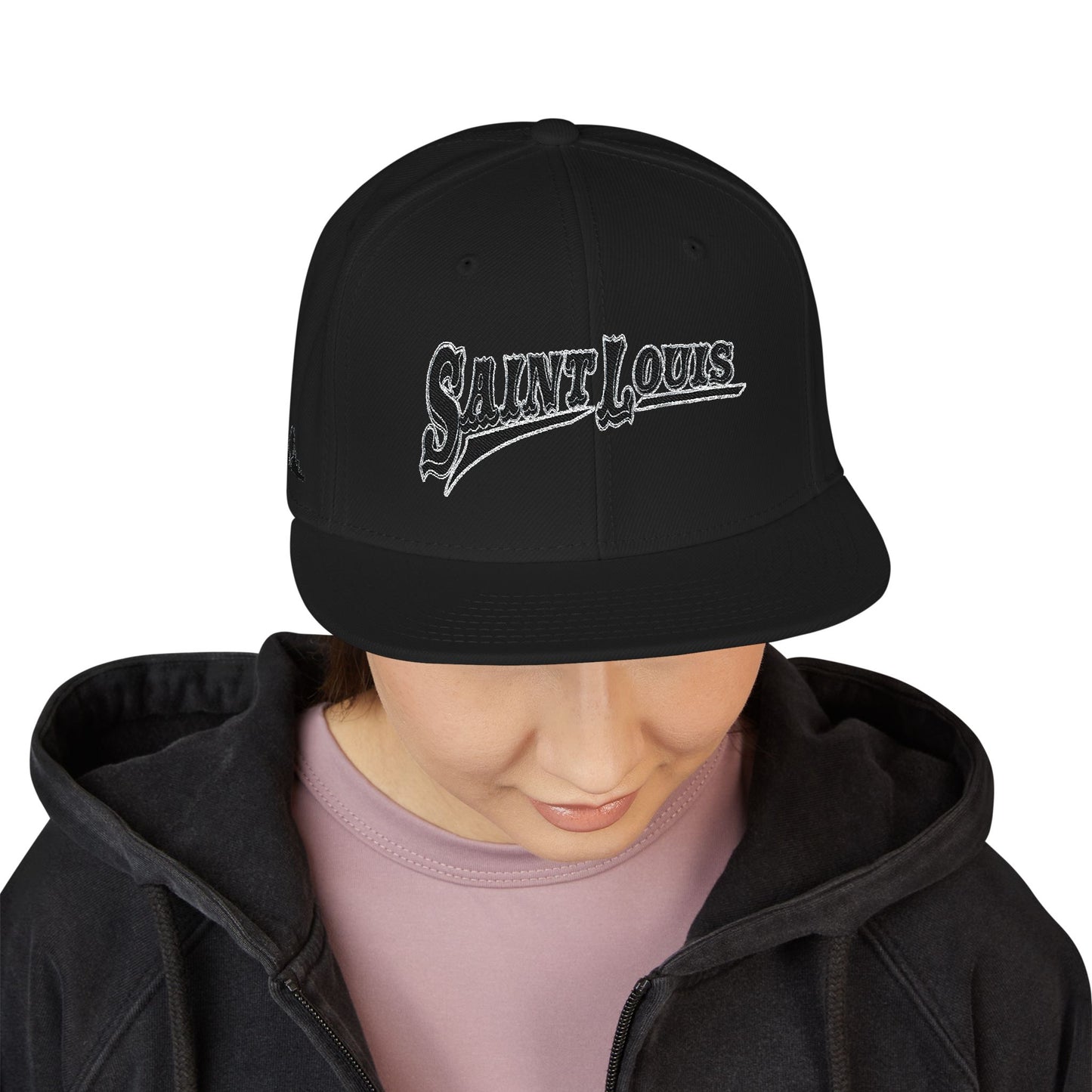Saint Louis Flat Bill Snapback Cap with Skyline sides