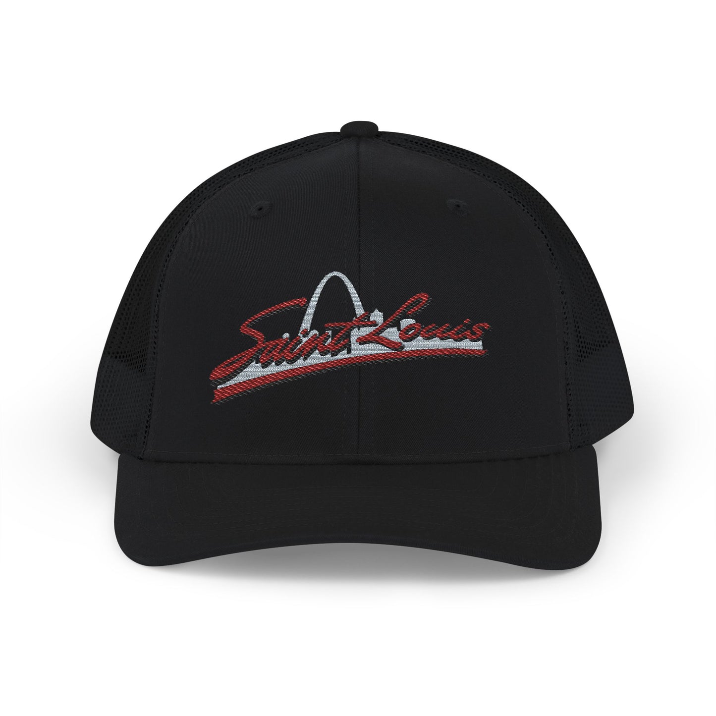 Embroidered Snapback Trucker Cap - Saint Louis Logo