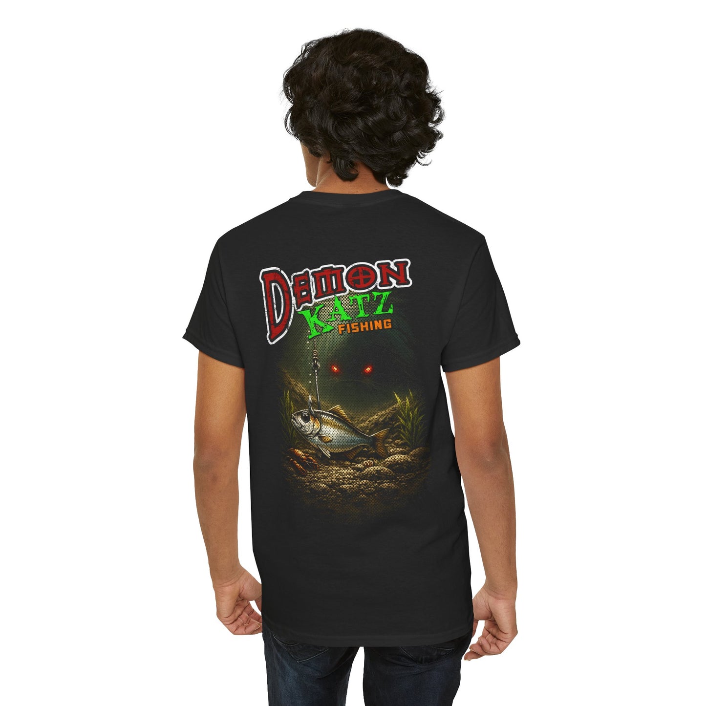 Fishing Tee — "Demon Katz" Graphic Shirt