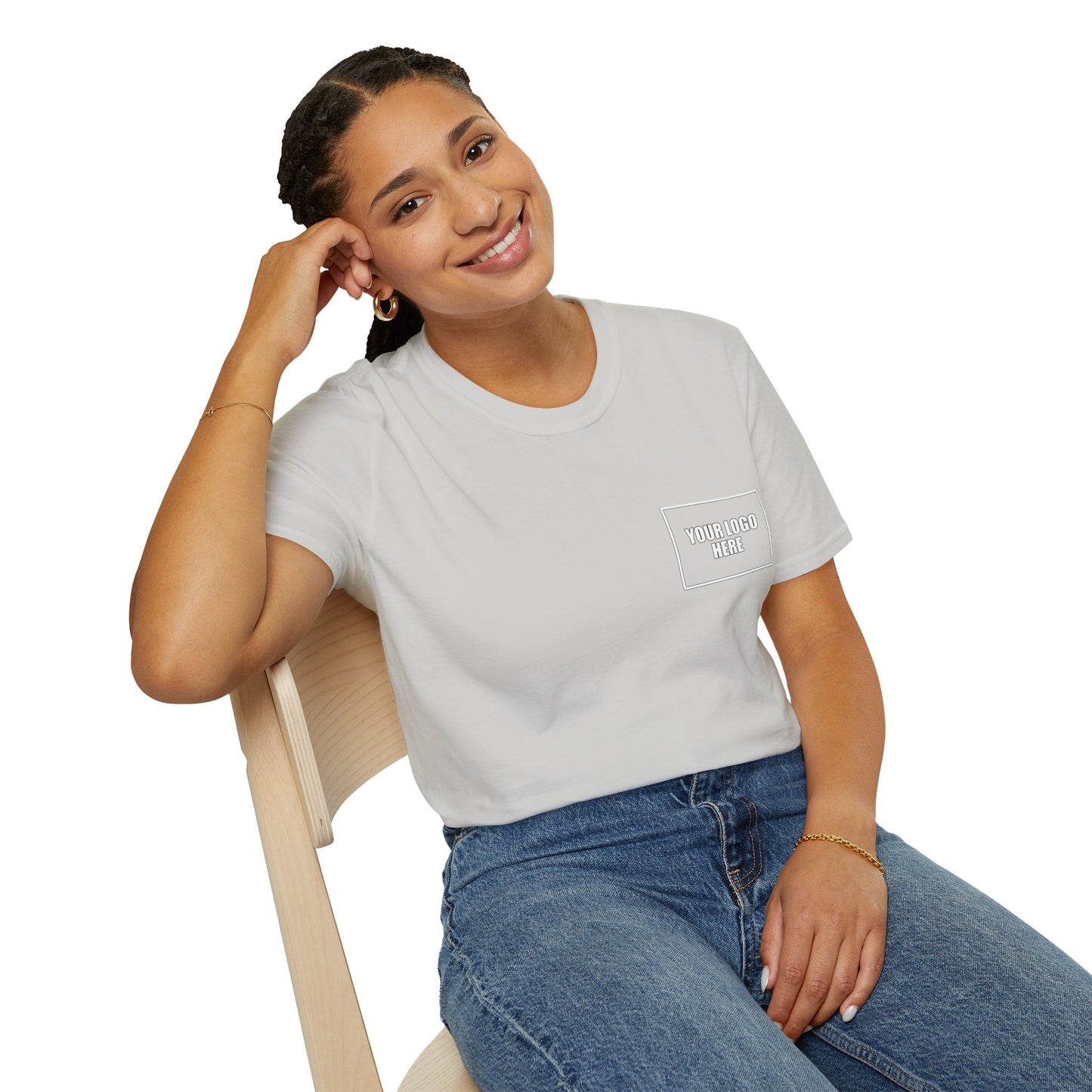 Custom Front Pocket Logo Work T-Shirt