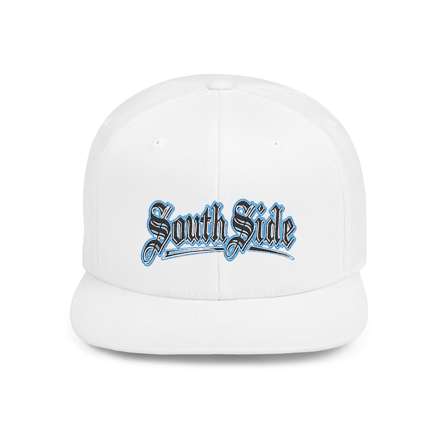 South Side Flat Bill Snapback blue outline