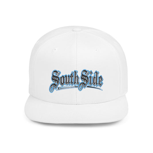 South Side Flat Bill Snapback blue outline
