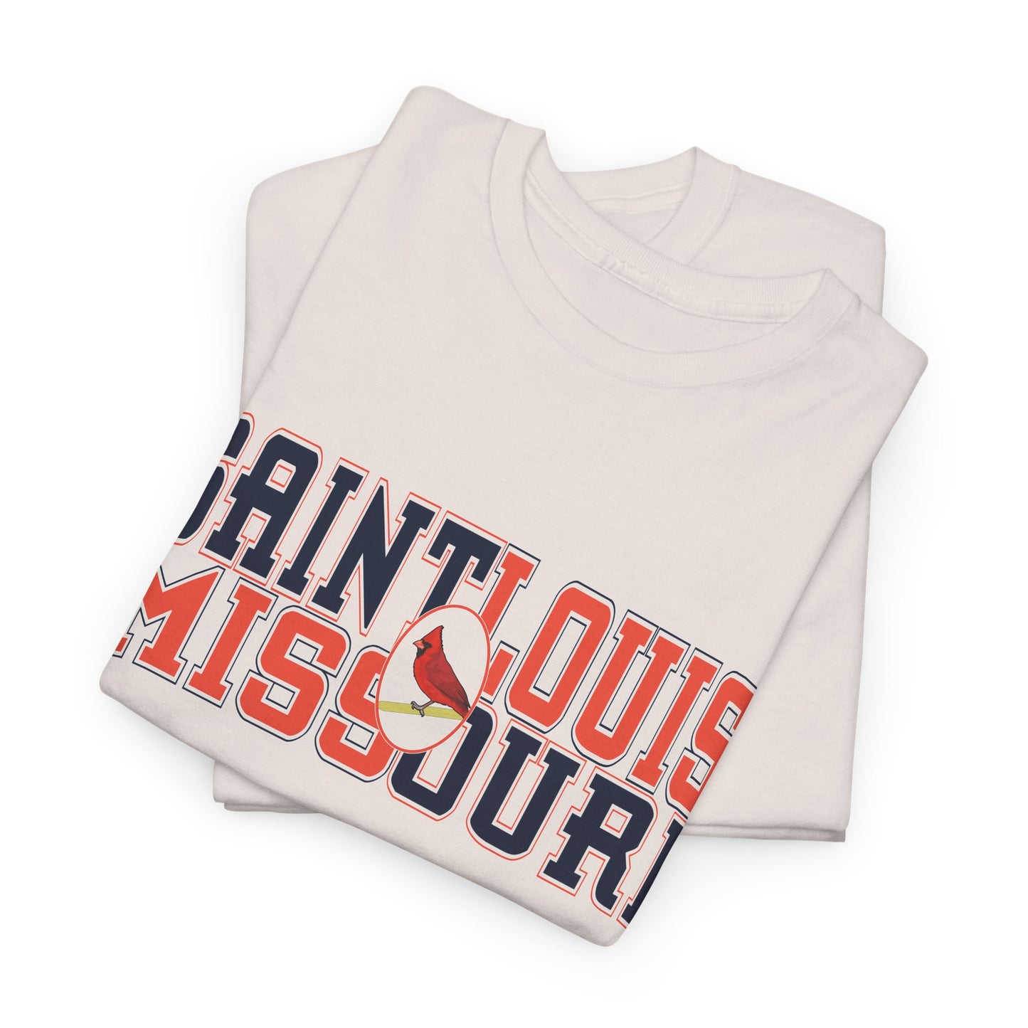 Saint Louis Tee in Red and Blue Lettering