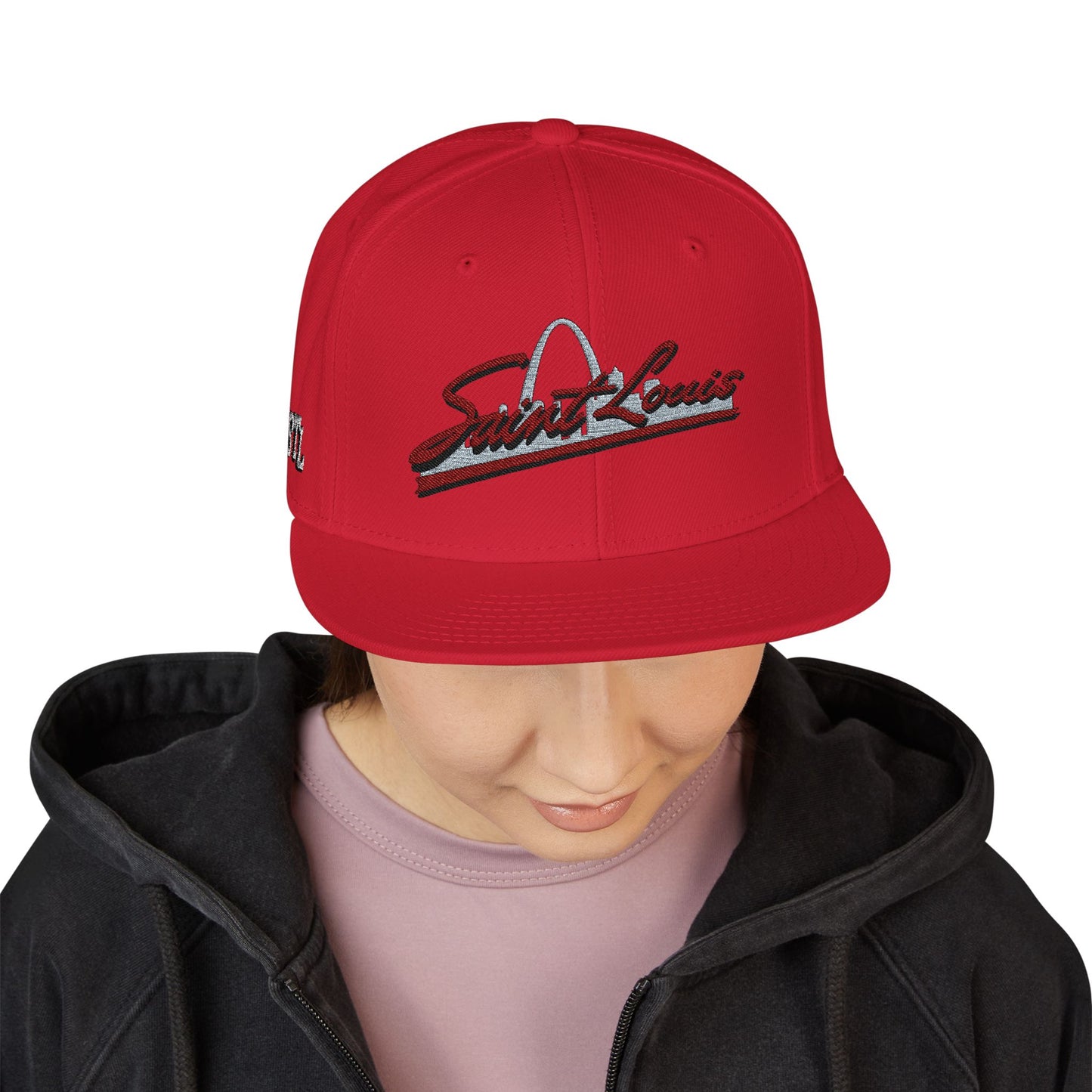 Embroidered Snapback-Full Front Saint Louis Logo