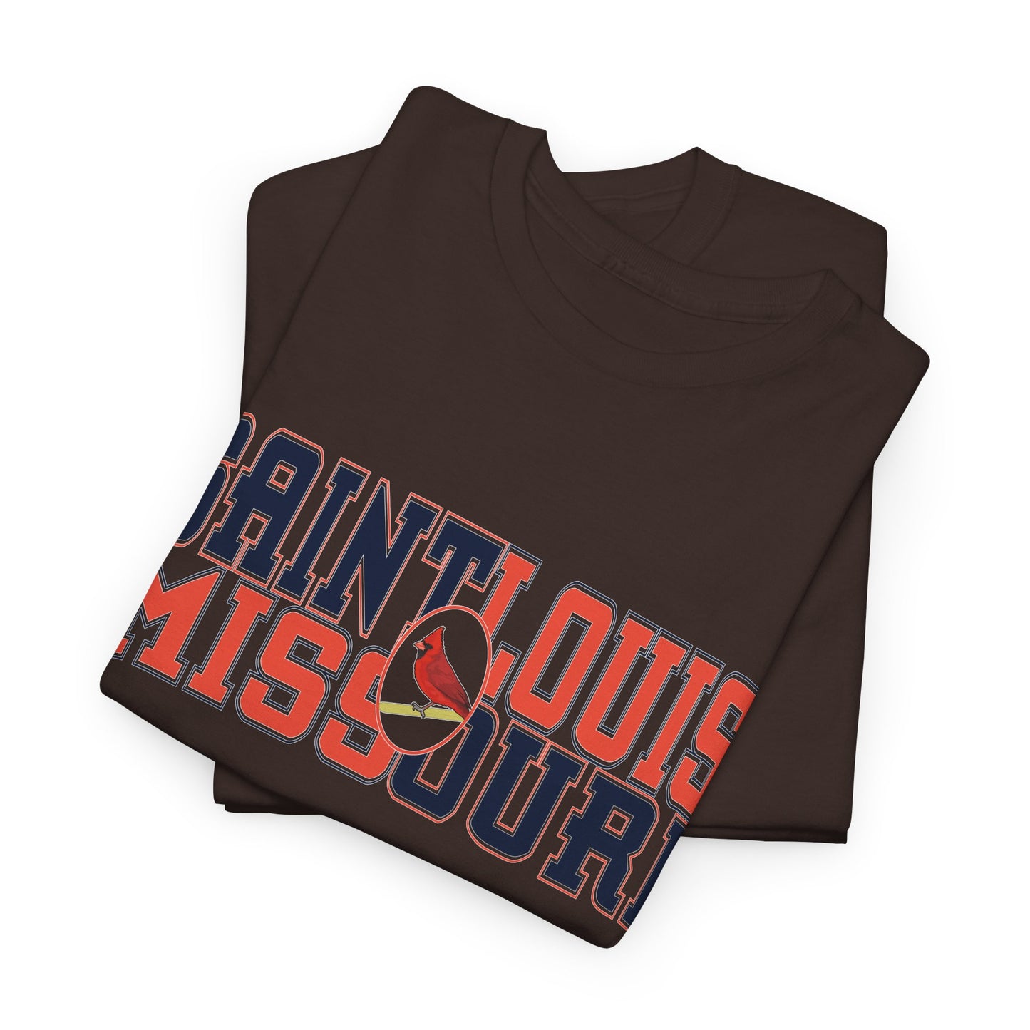 Saint Louis Tee in Red and Blue Lettering