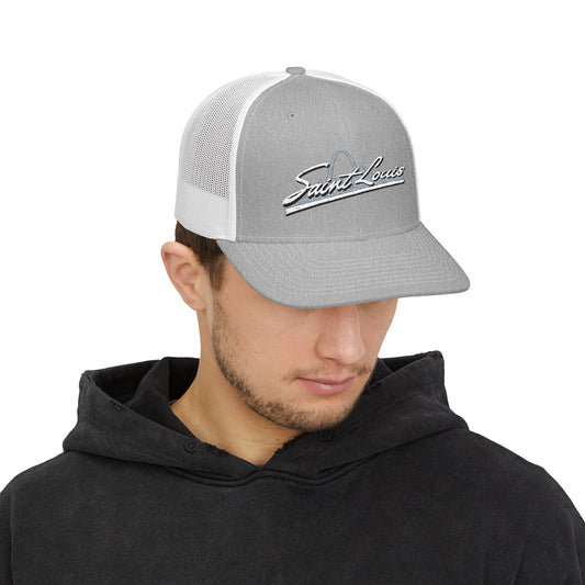 Embroidered Snapback Trucker Cap - Saint Louis Logo