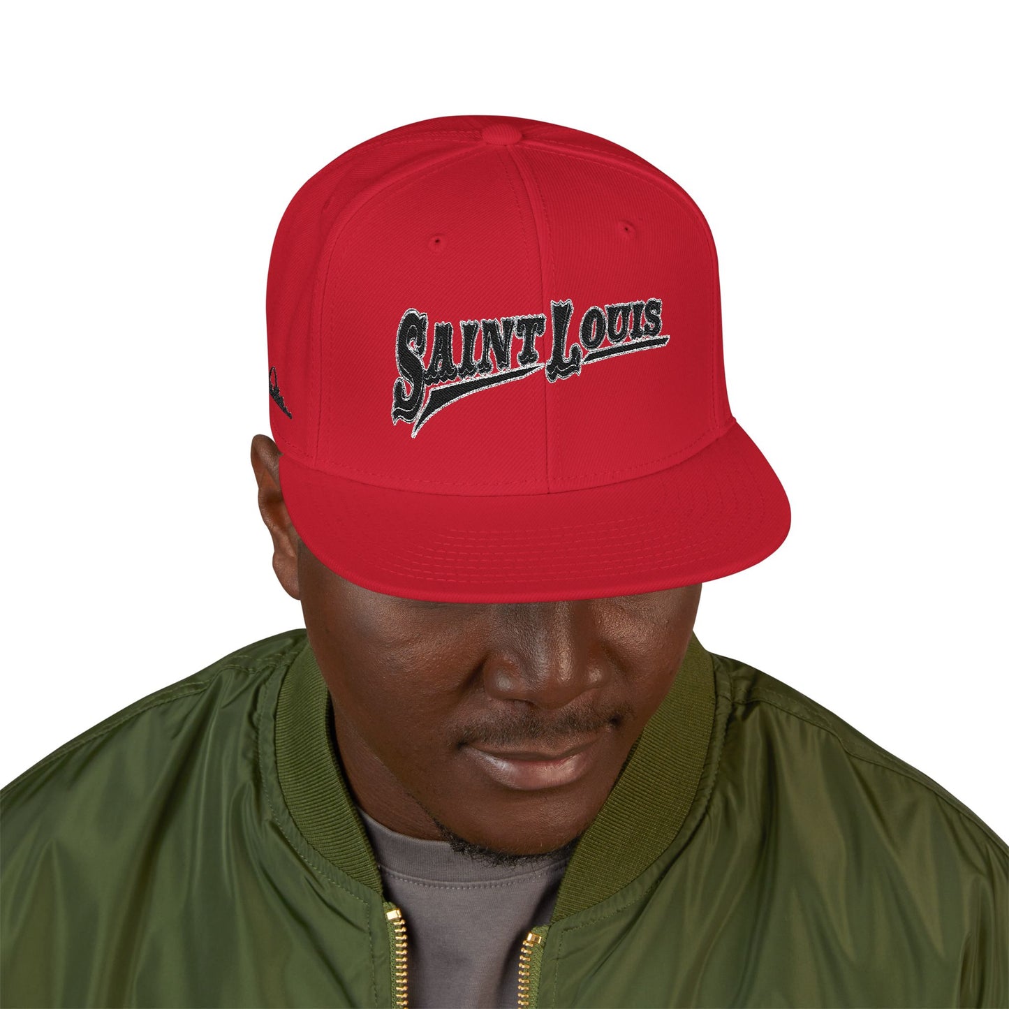 Saint Louis Flat Bill Snapback Cap with Skyline sides