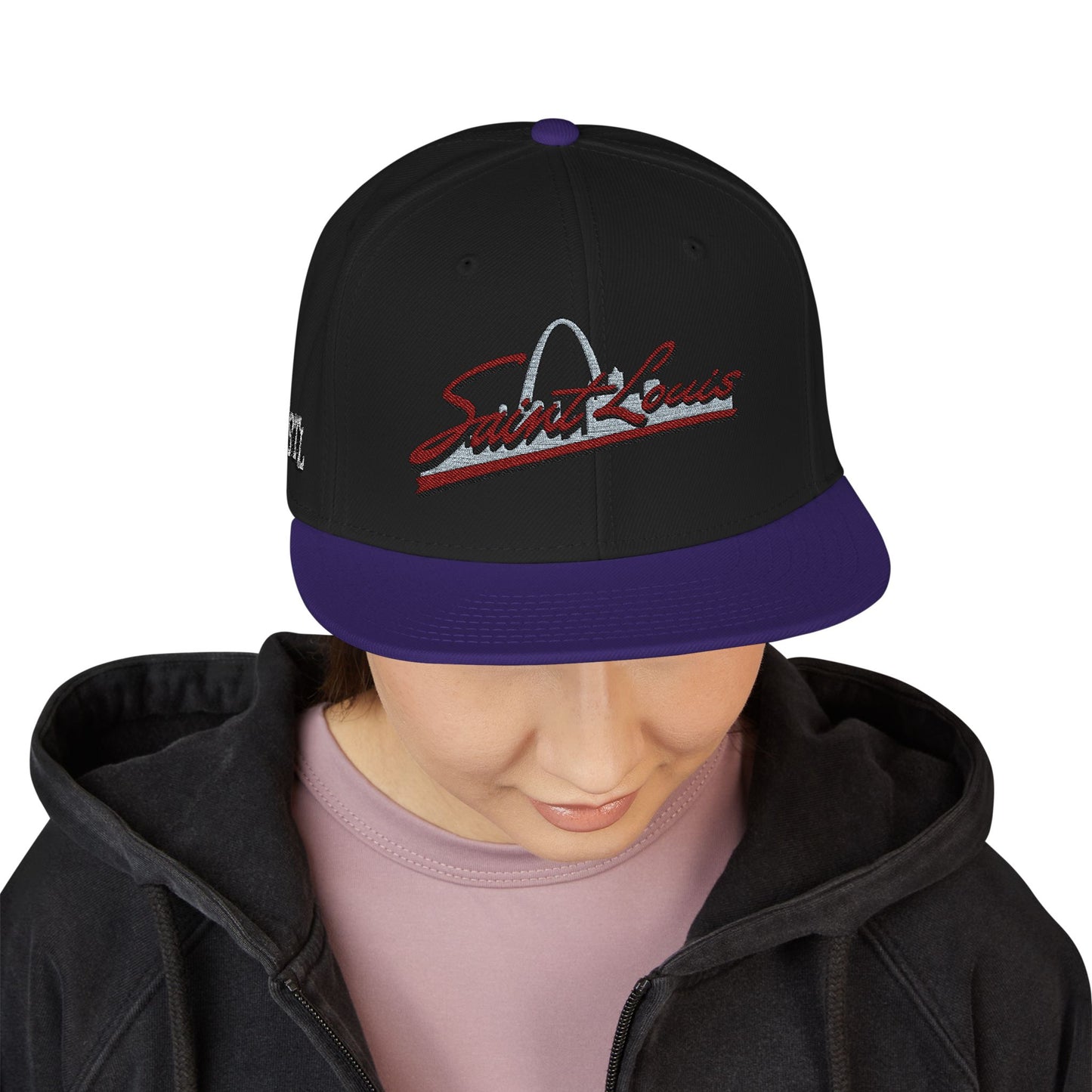 Embroidered Snapback-Full Front Saint Louis Logo