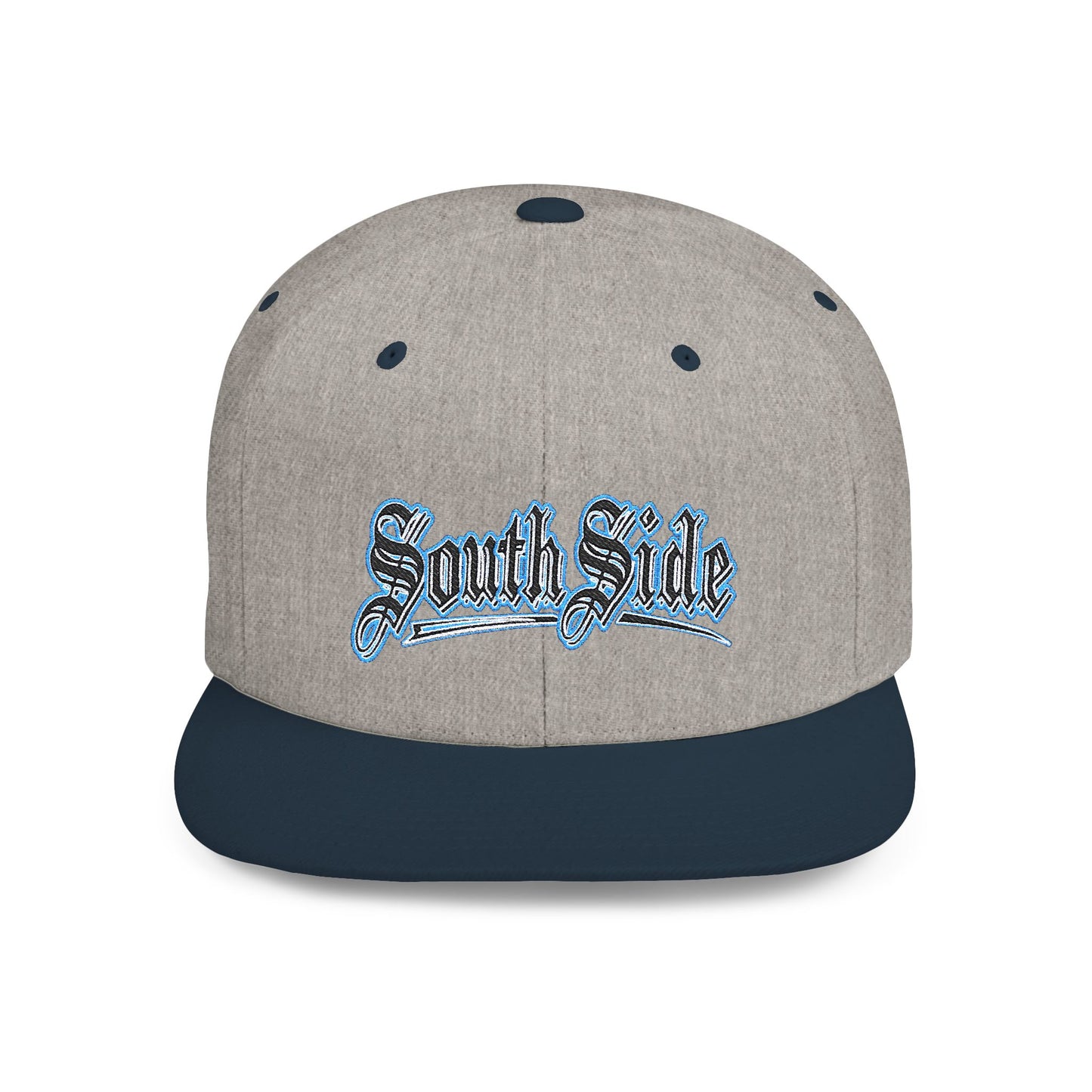 South Side Flat Bill Snapback blue outline