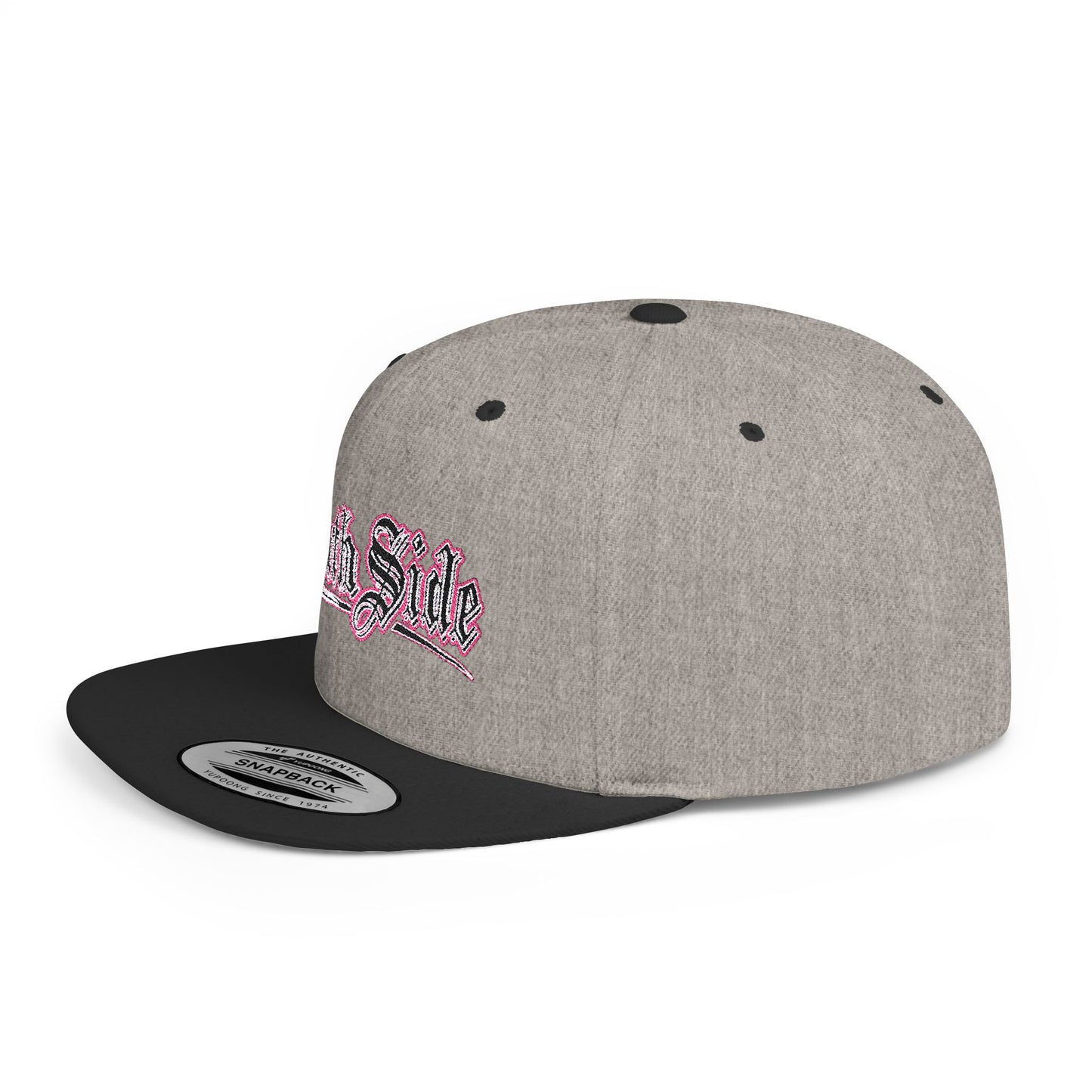 South Side Flat Bill Snapback Pink outline
