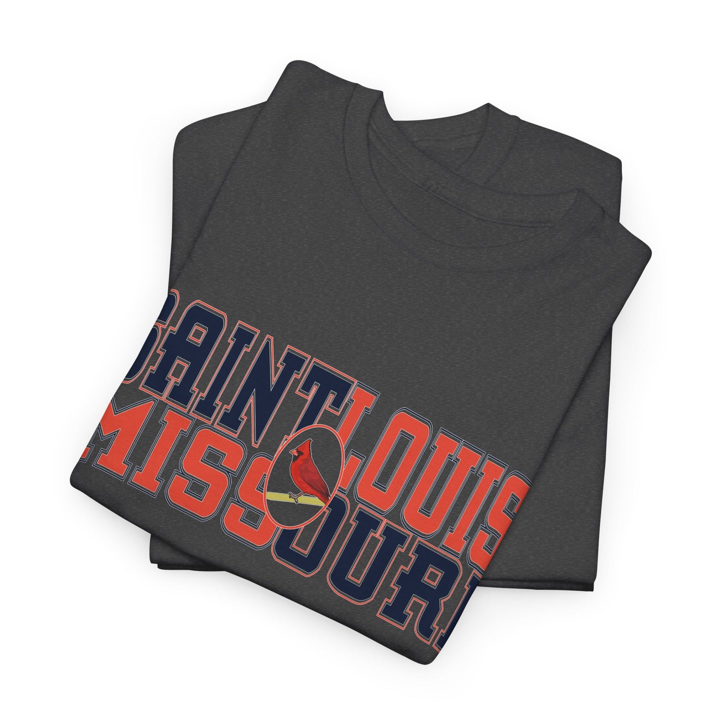 Saint Louis Tee in Red and Blue Lettering