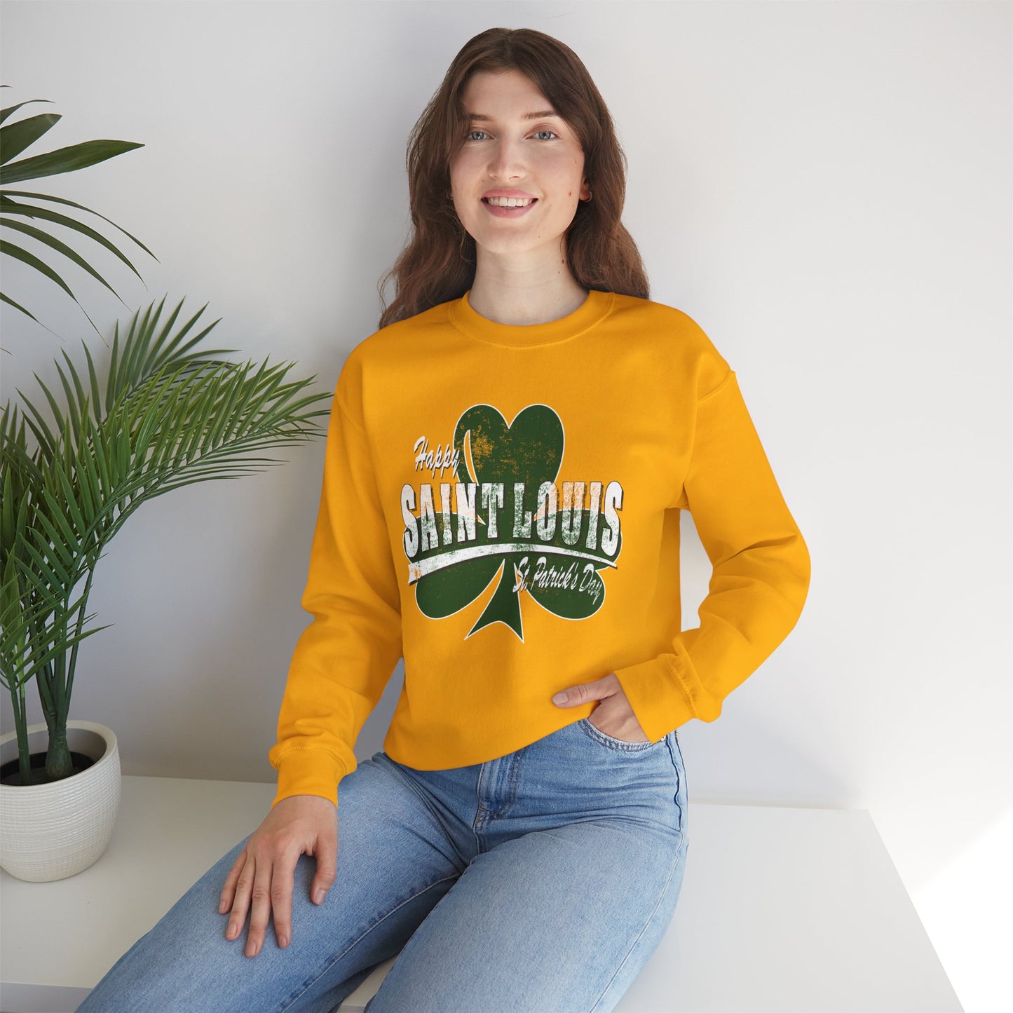 Saint Louis Shamrock Crewneck Sweatshirt — Retro St. Louis Pride Pullover