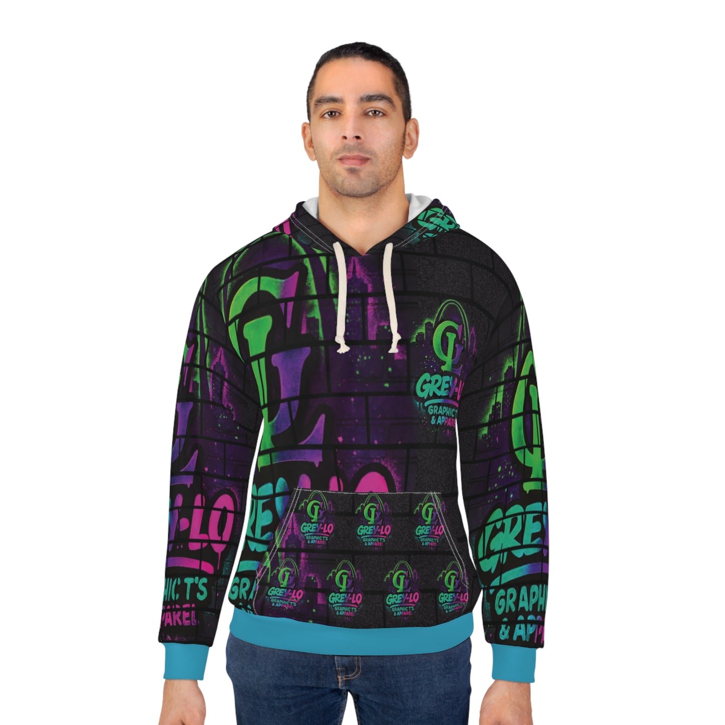 Grey-Lo All Over Print Hoodie