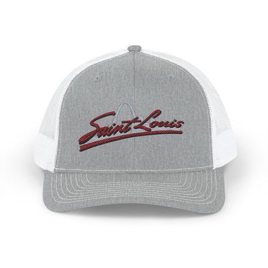 Embroidered Snapback Trucker Cap - Saint Louis Logo