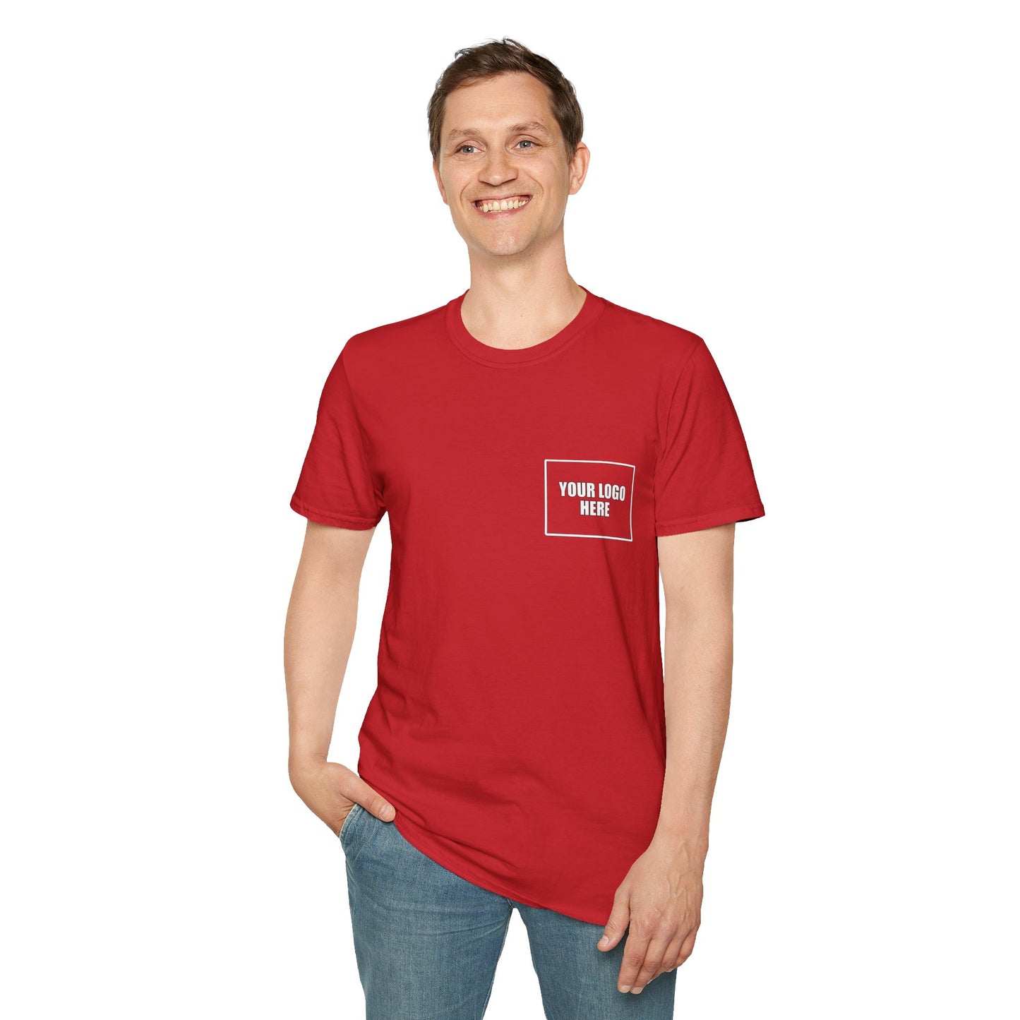 Custom Front Pocket Logo Work T-Shirt