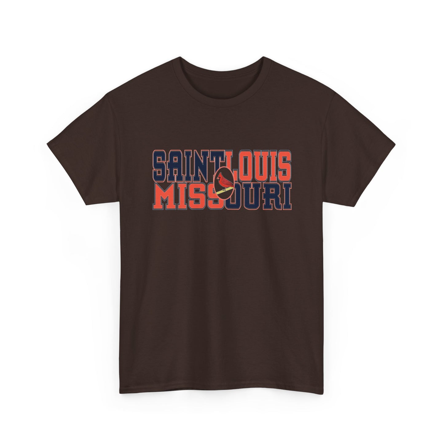Saint Louis Tee in Red and Blue Lettering