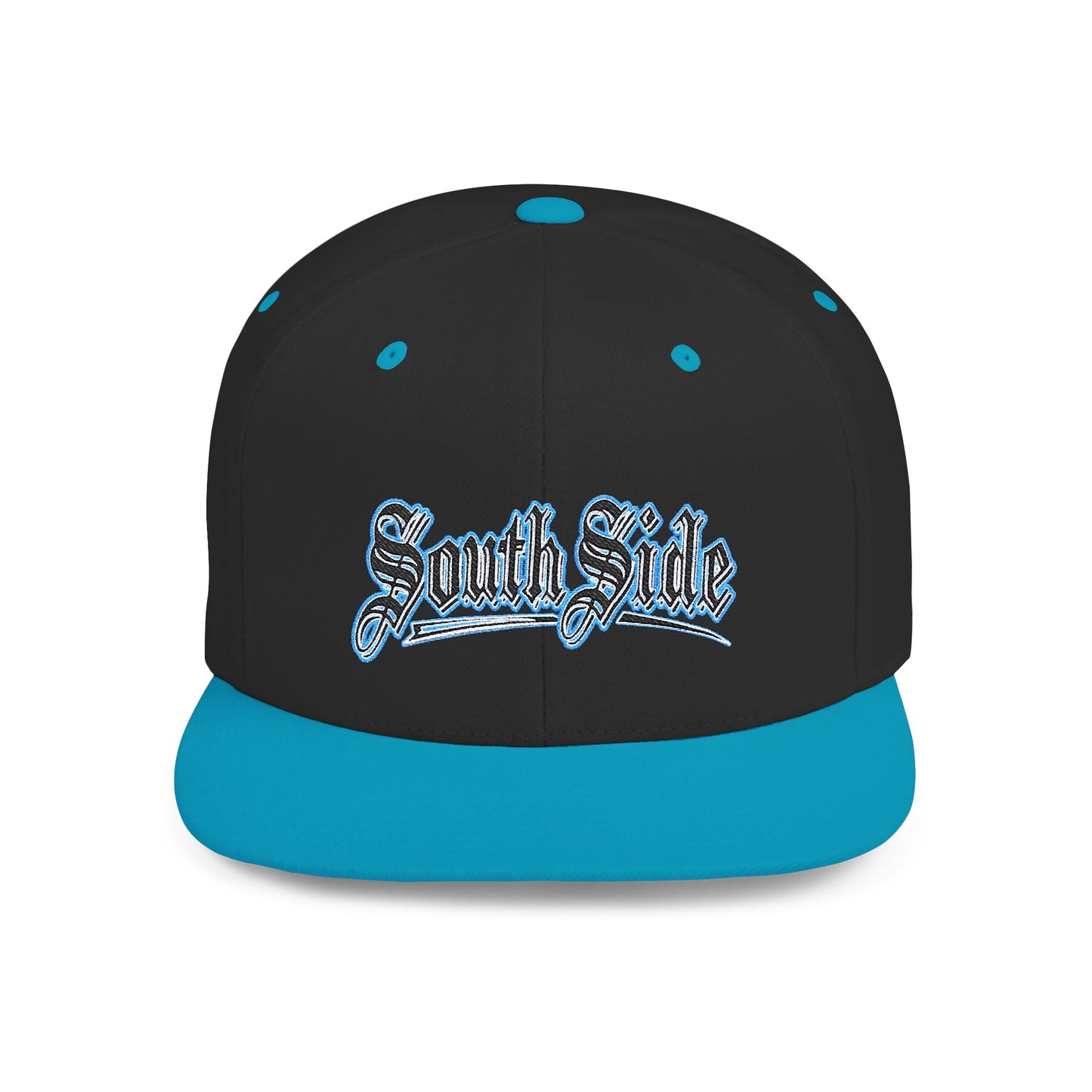 South Side Flat Bill Snapback blue outline