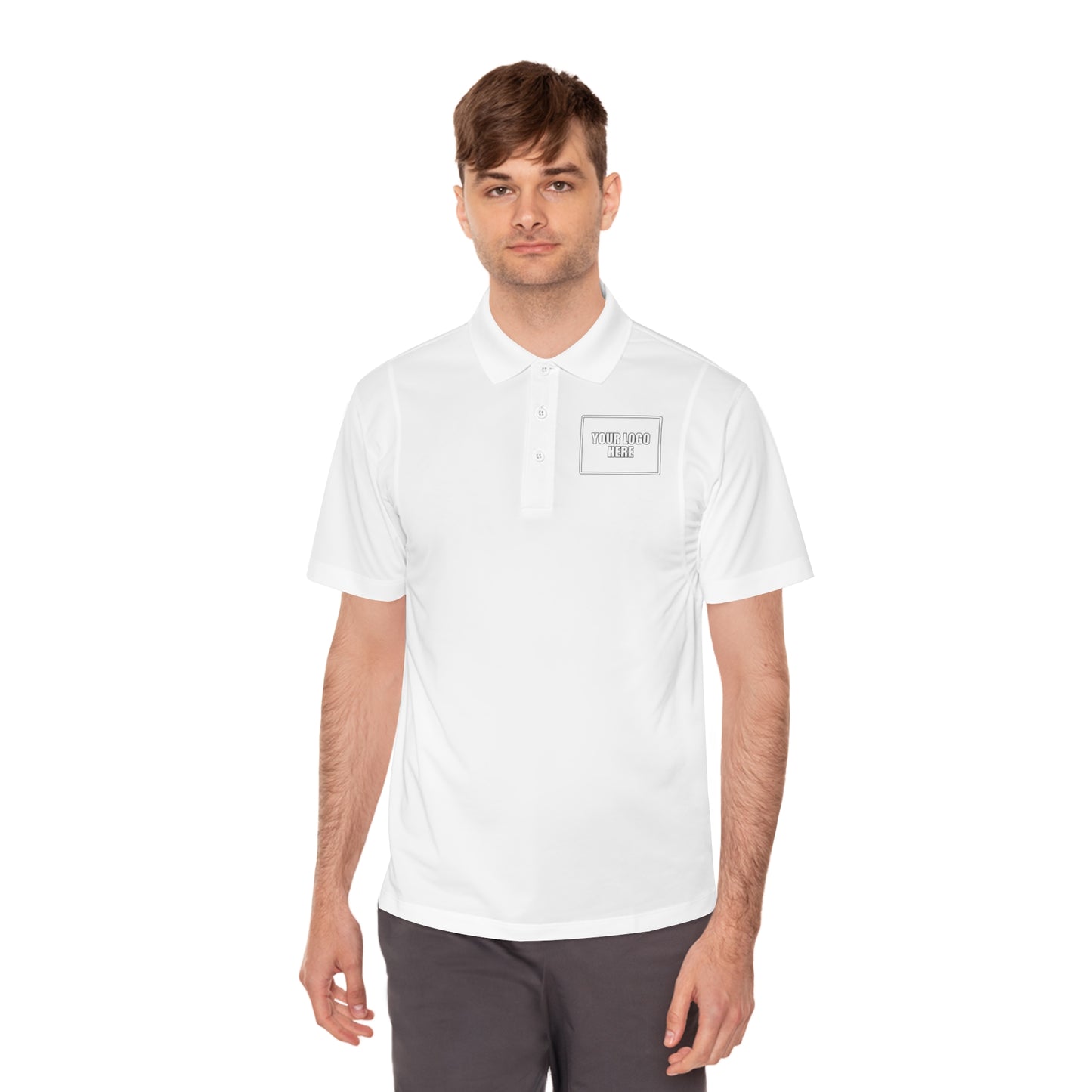 Customizable Sport Polo Work Shirt with Front Pocket Logo