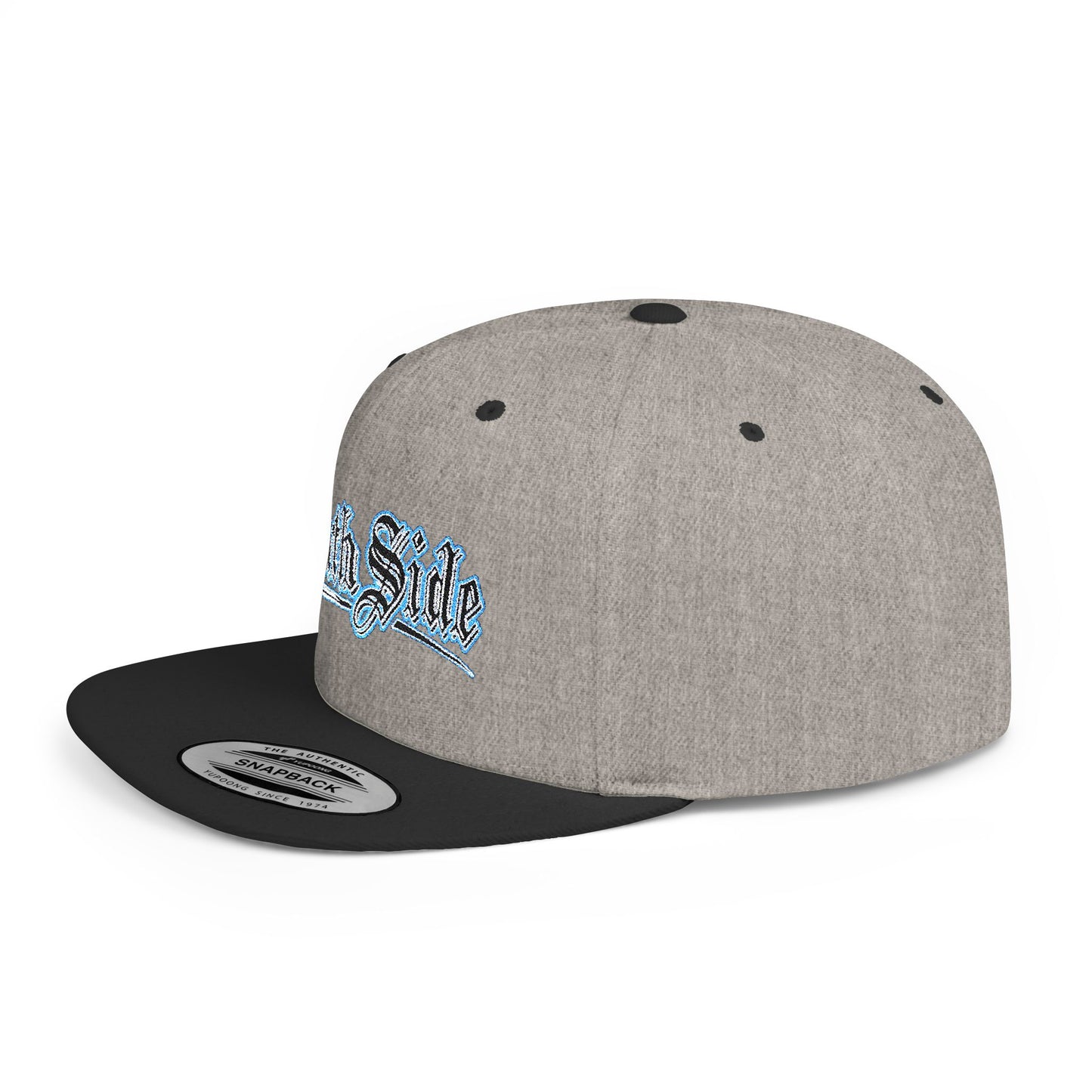 South Side Flat Bill Snapback blue outline