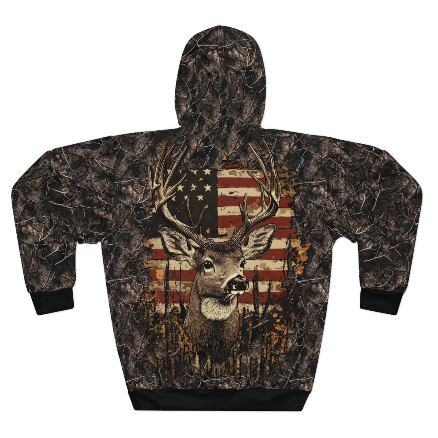 American Flag Graphic Camo Pullover Hoodie