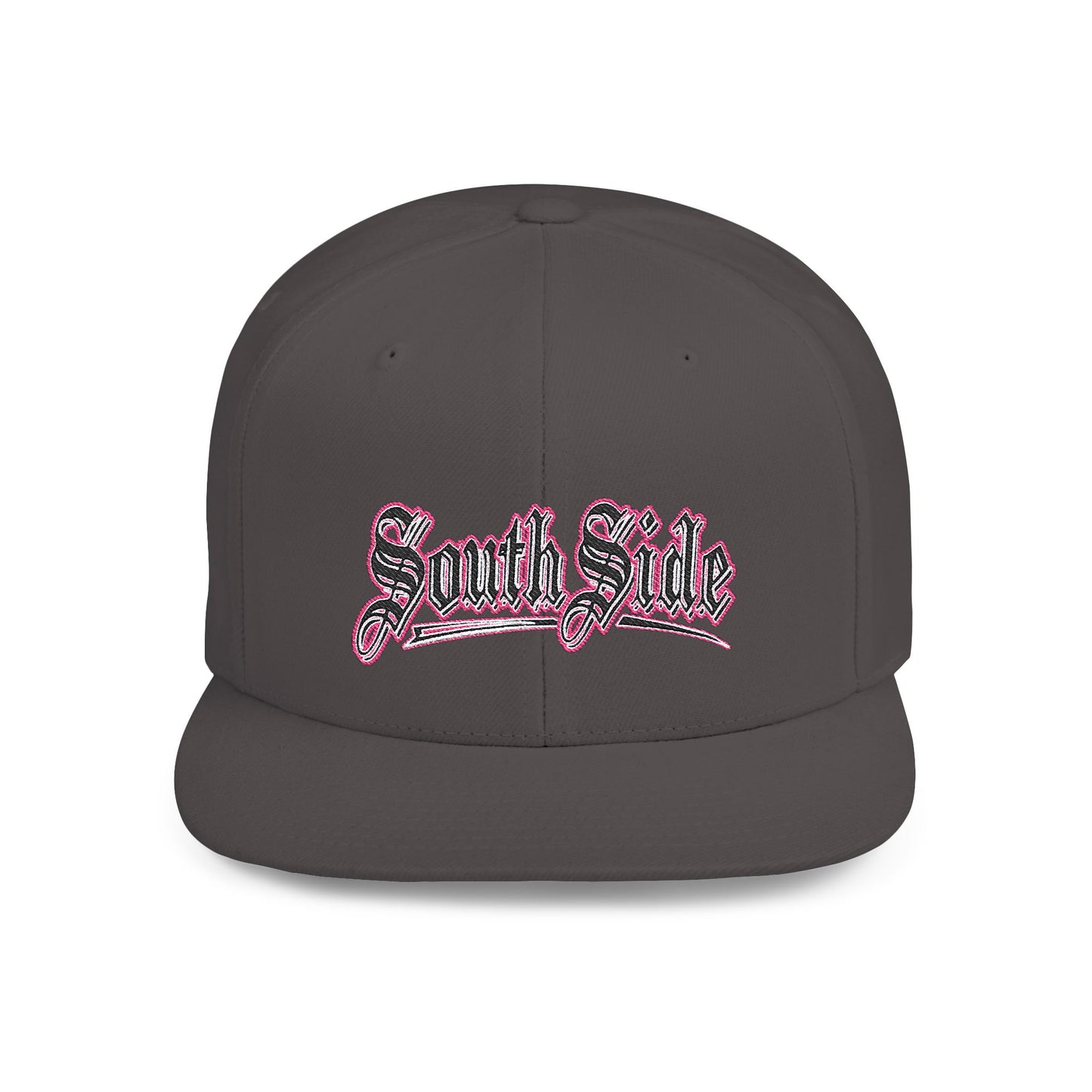 South Side Flat Bill Snapback Pink outline