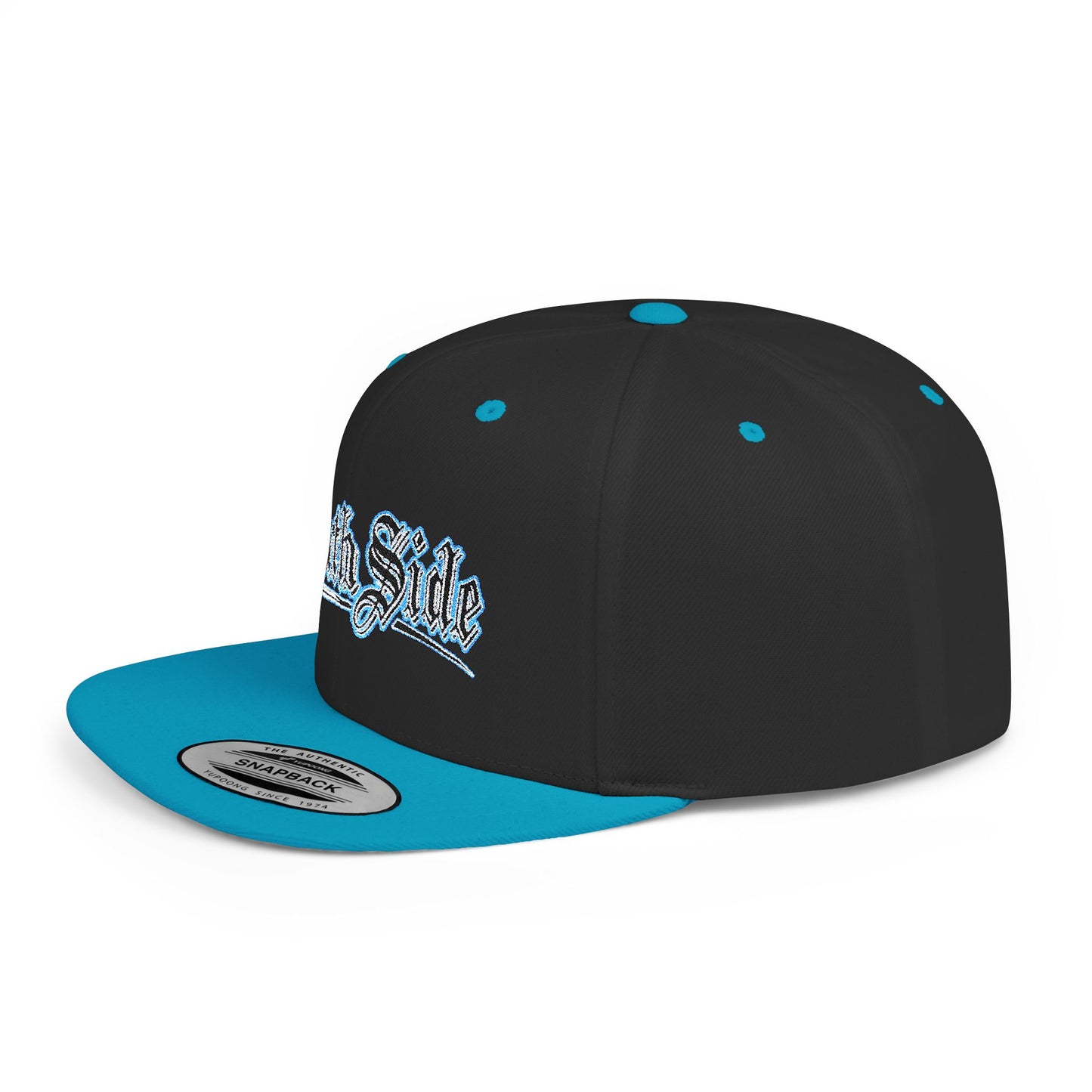 South Side Flat Bill Snapback blue outline