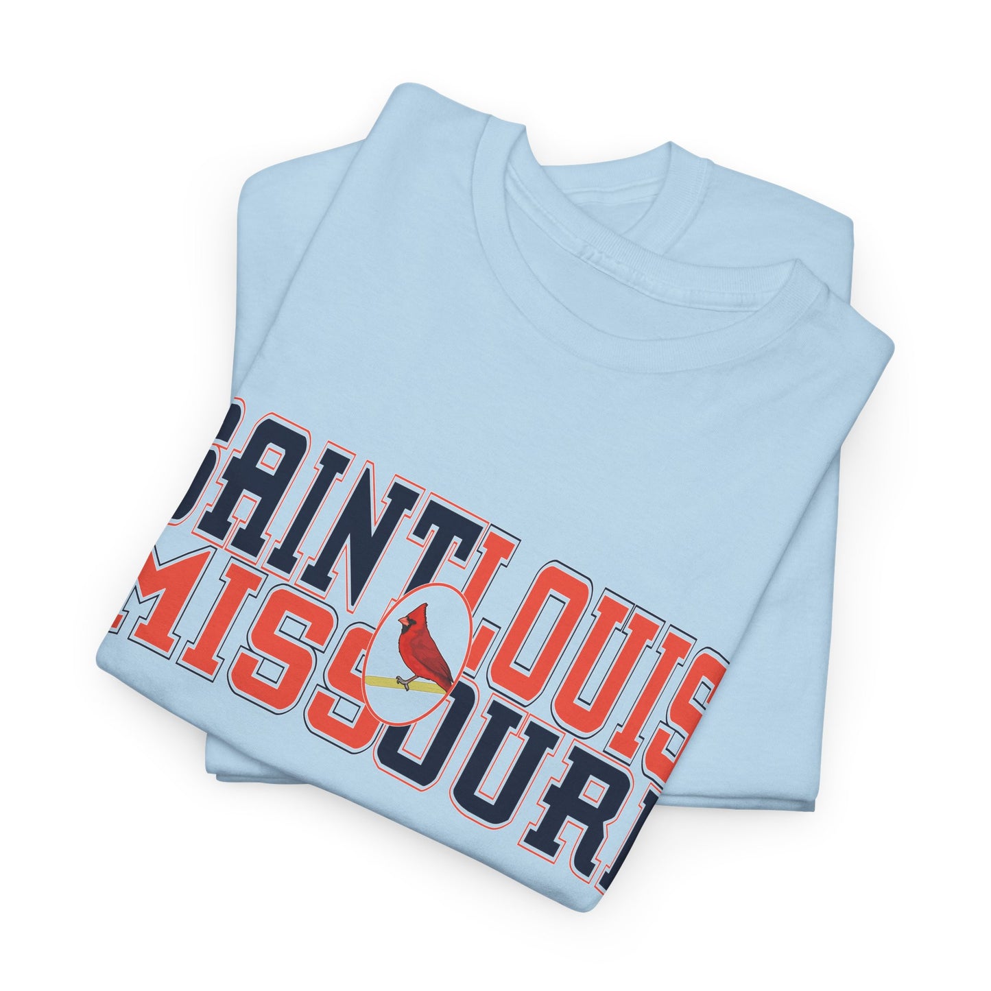 Saint Louis Tee in Red and Blue Lettering