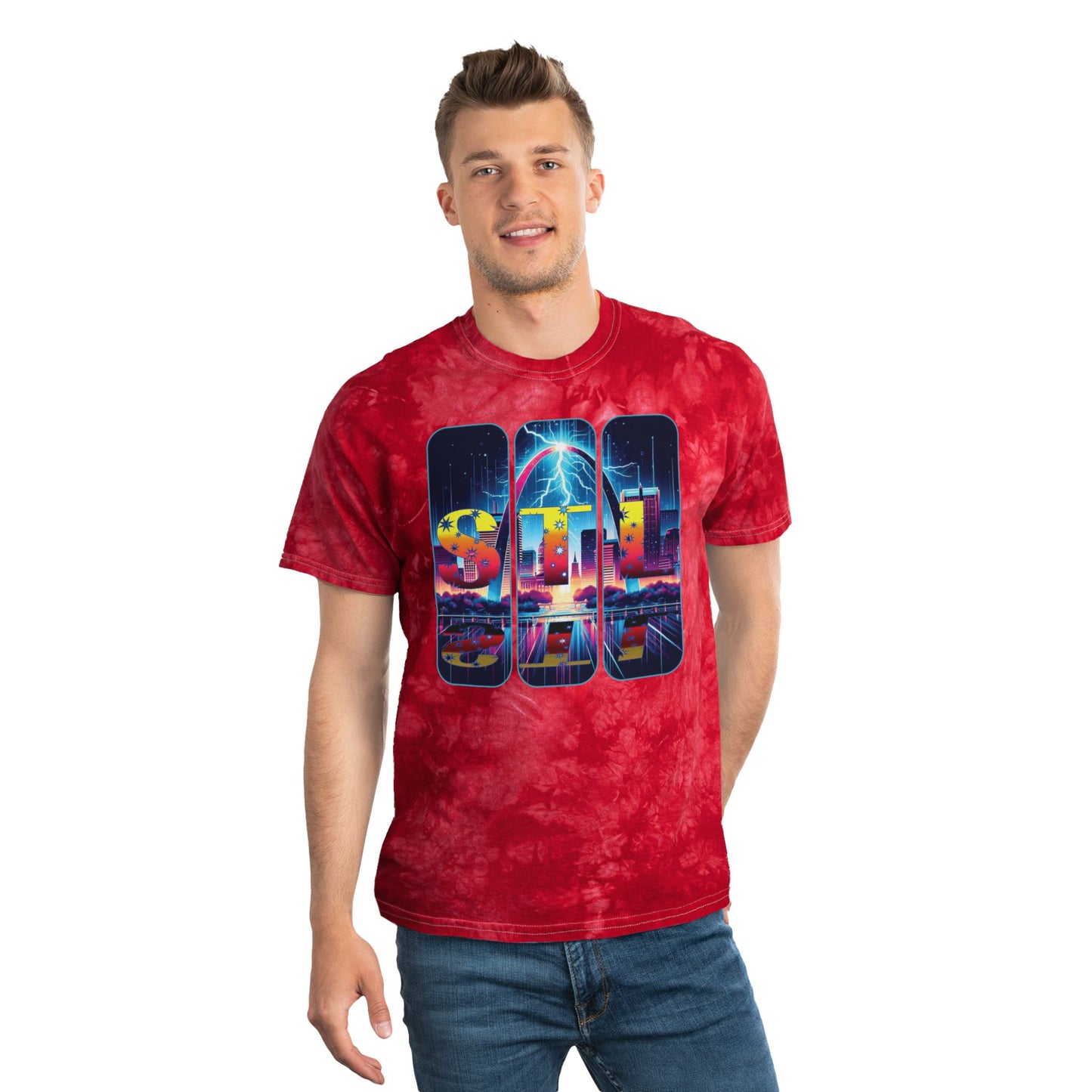 STL Graphic Tee, Crystal Tie-Dye Shirt