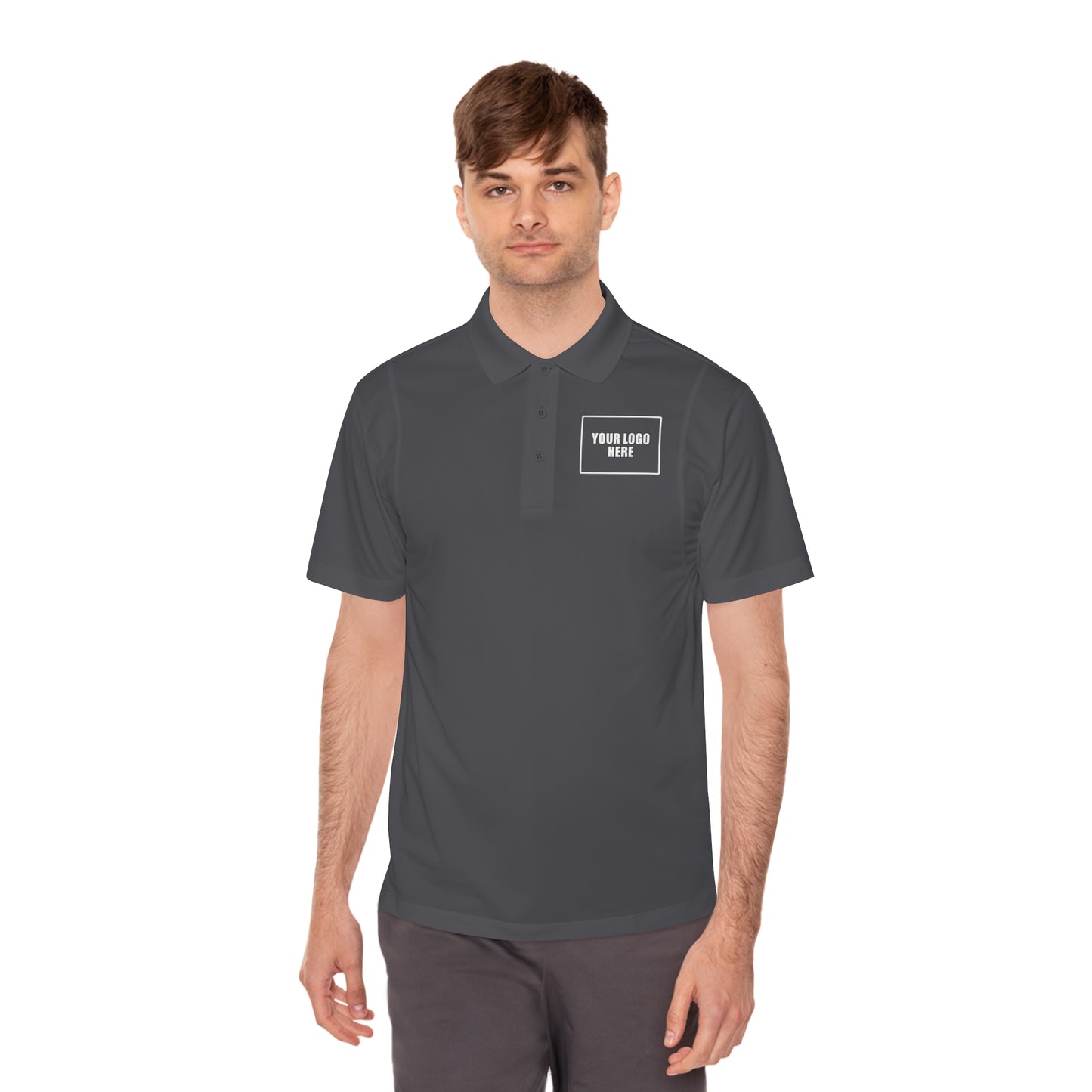 Customizable Sport Polo Work Shirt with Front Pocket Logo