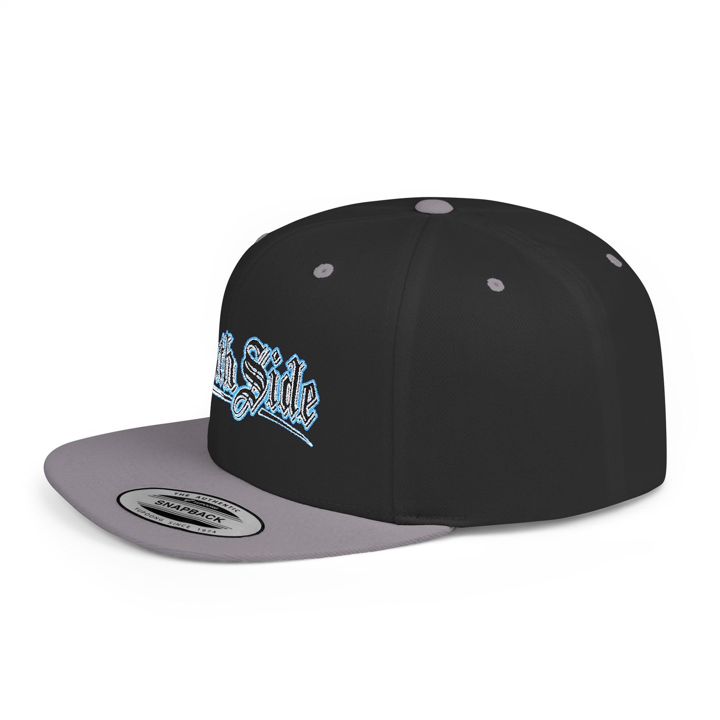 South Side Flat Bill Snapback blue outline