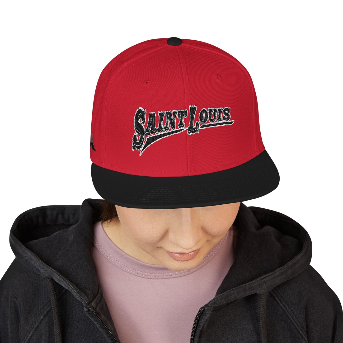 Saint Louis Flat Bill Snapback Cap with Skyline sides