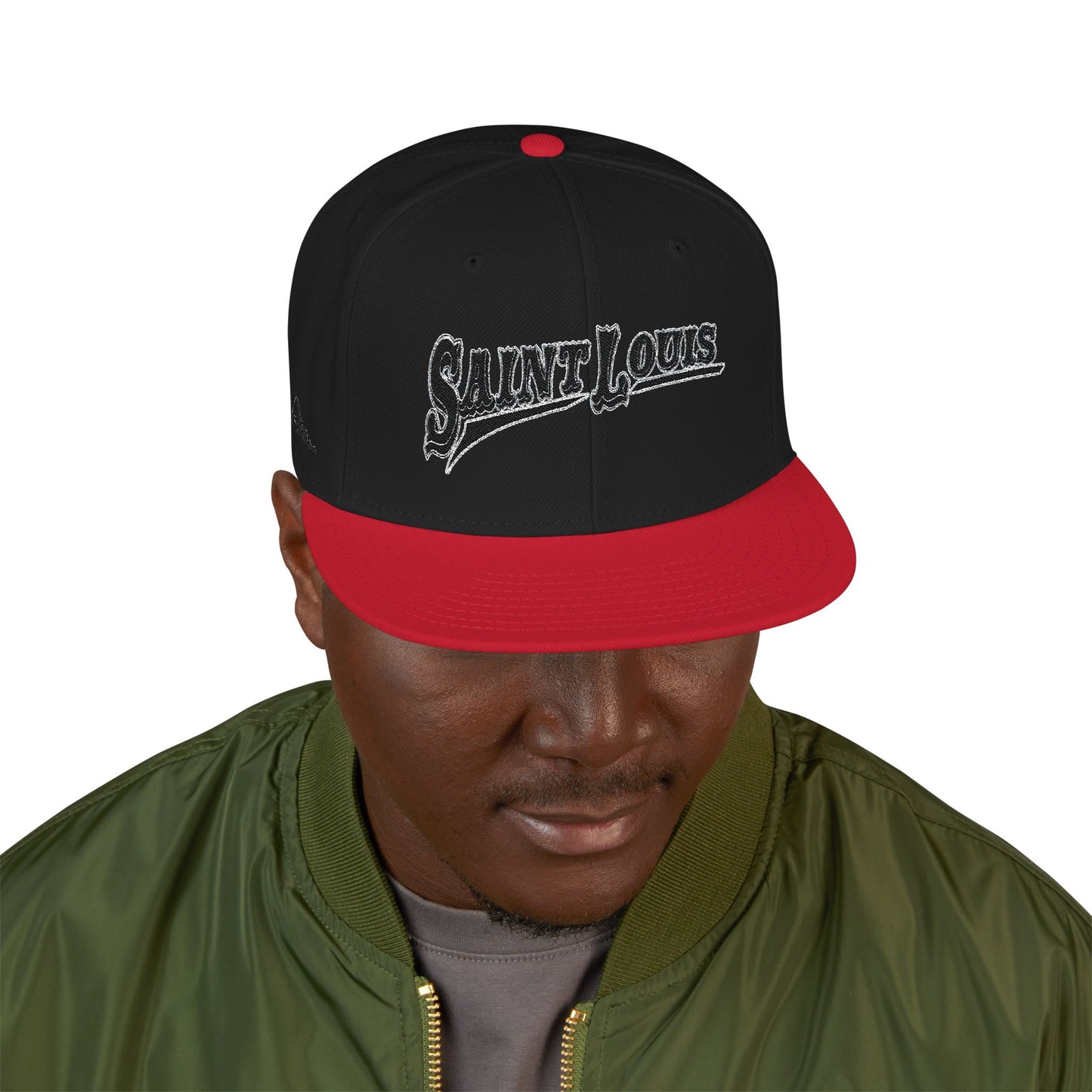 Saint Louis Flat Bill Snapback Cap with Skyline sides