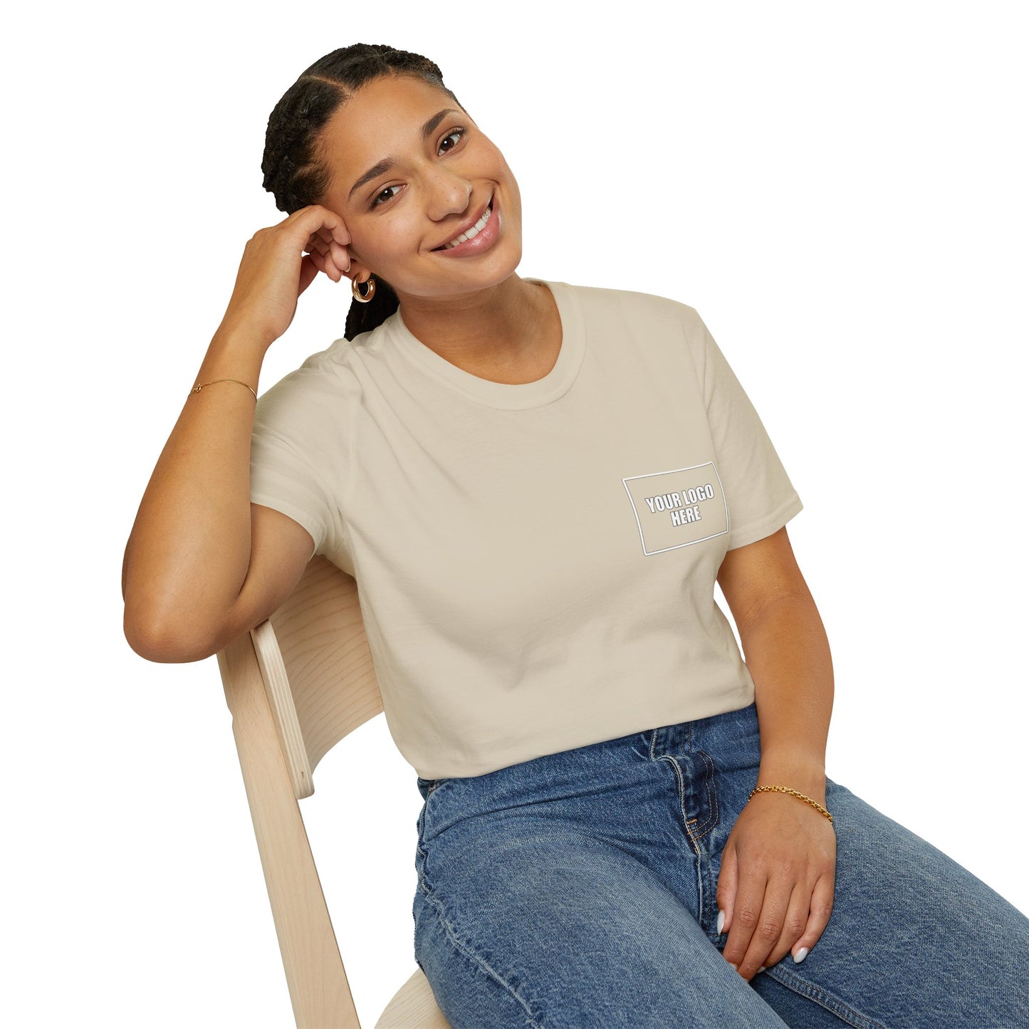 Custom Front Pocket Logo Work T-Shirt