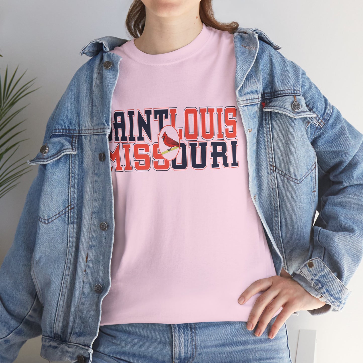 Saint Louis Tee in Red and Blue Lettering