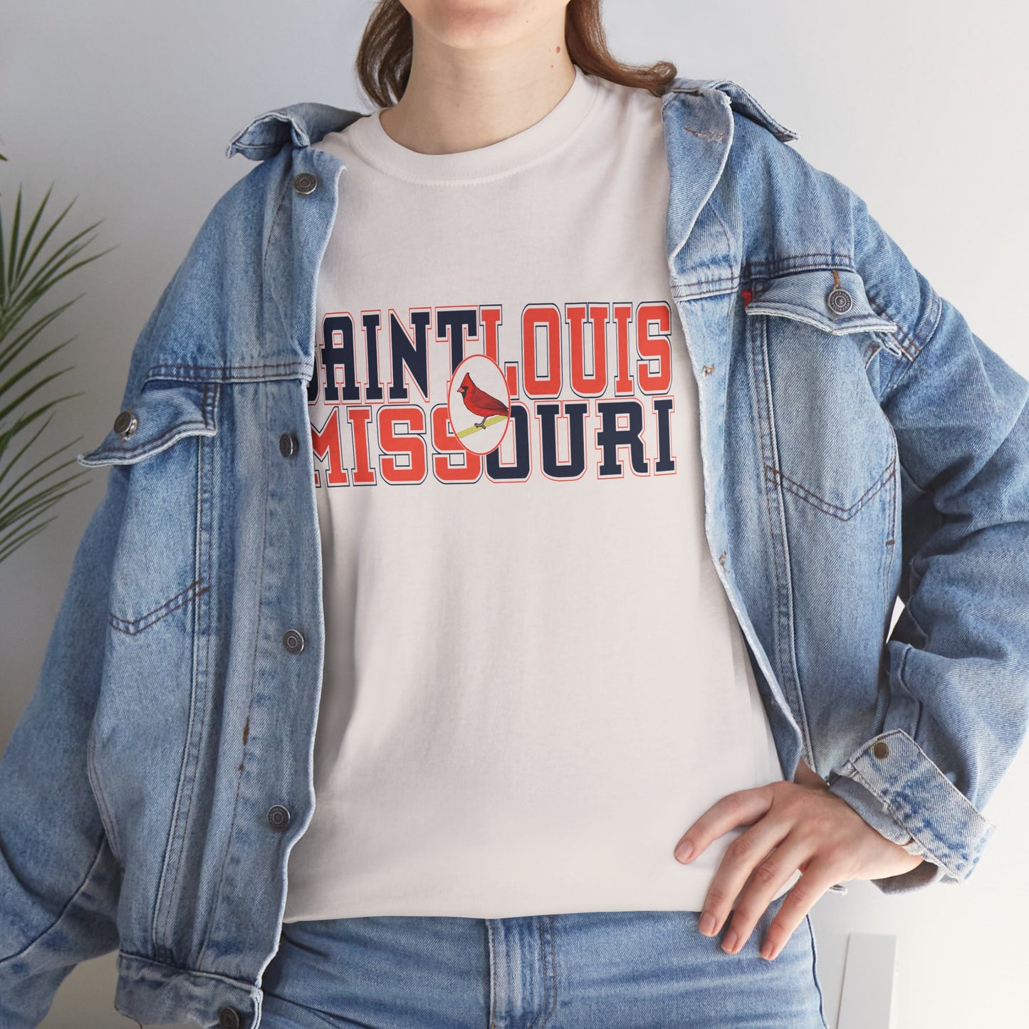 Saint Louis Tee in Red and Blue Lettering