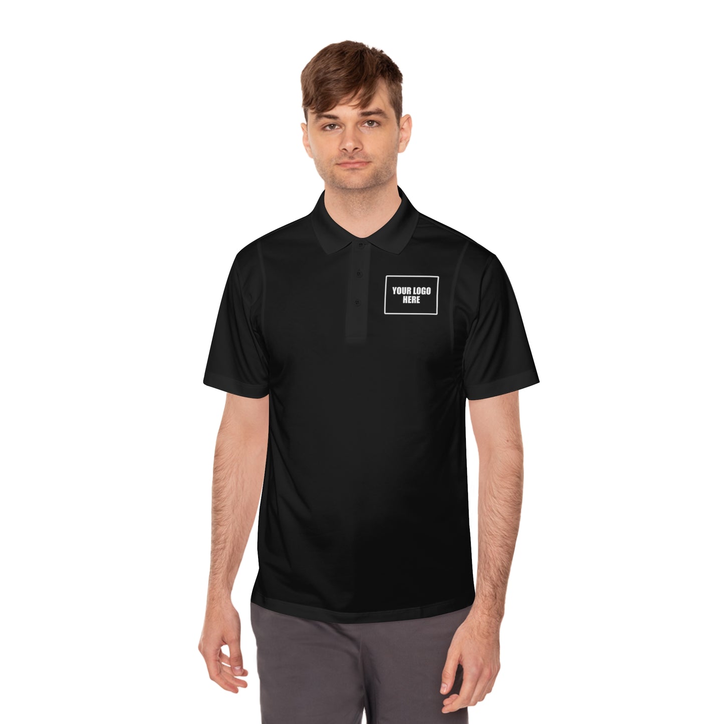 Customizable Sport Polo Work Shirt with Front Pocket Logo