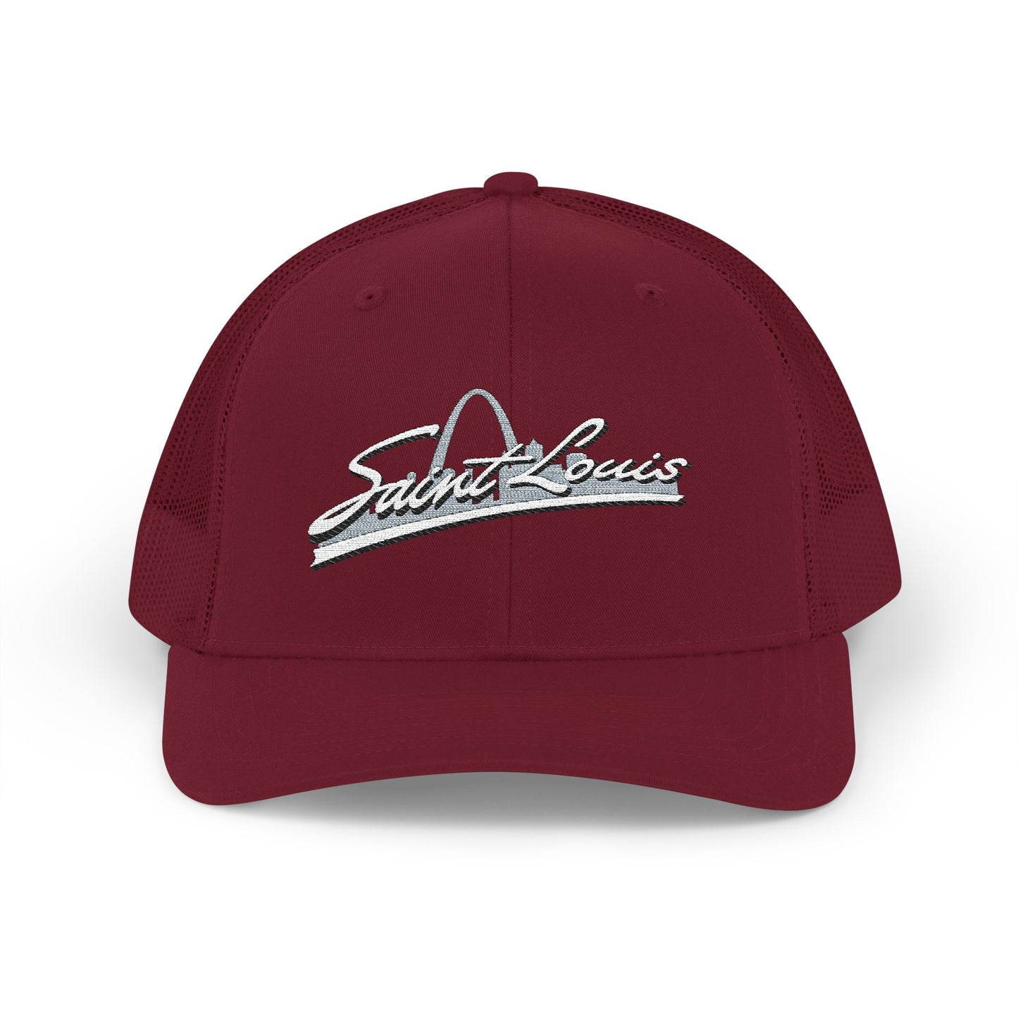 Embroidered Snapback Trucker Cap - Saint Louis Logo