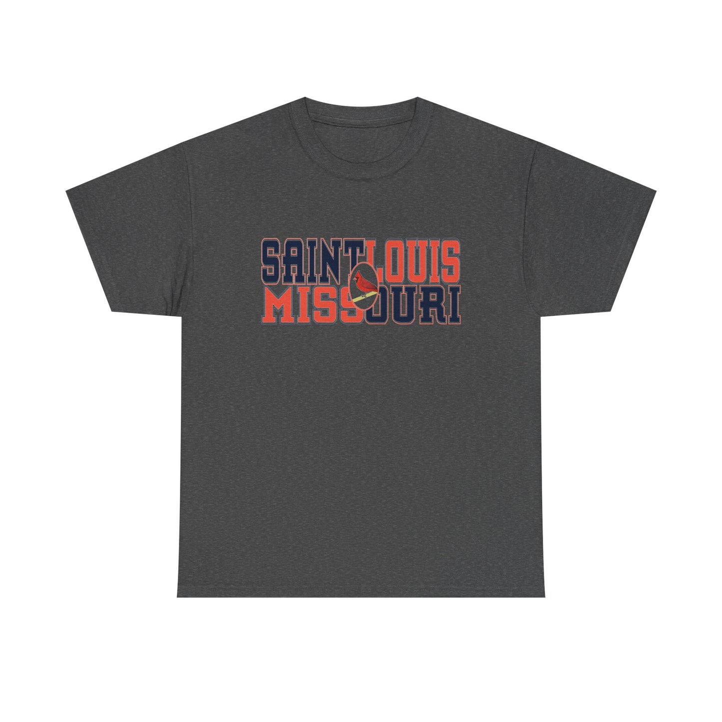 Saint Louis Tee in Red and Blue Lettering