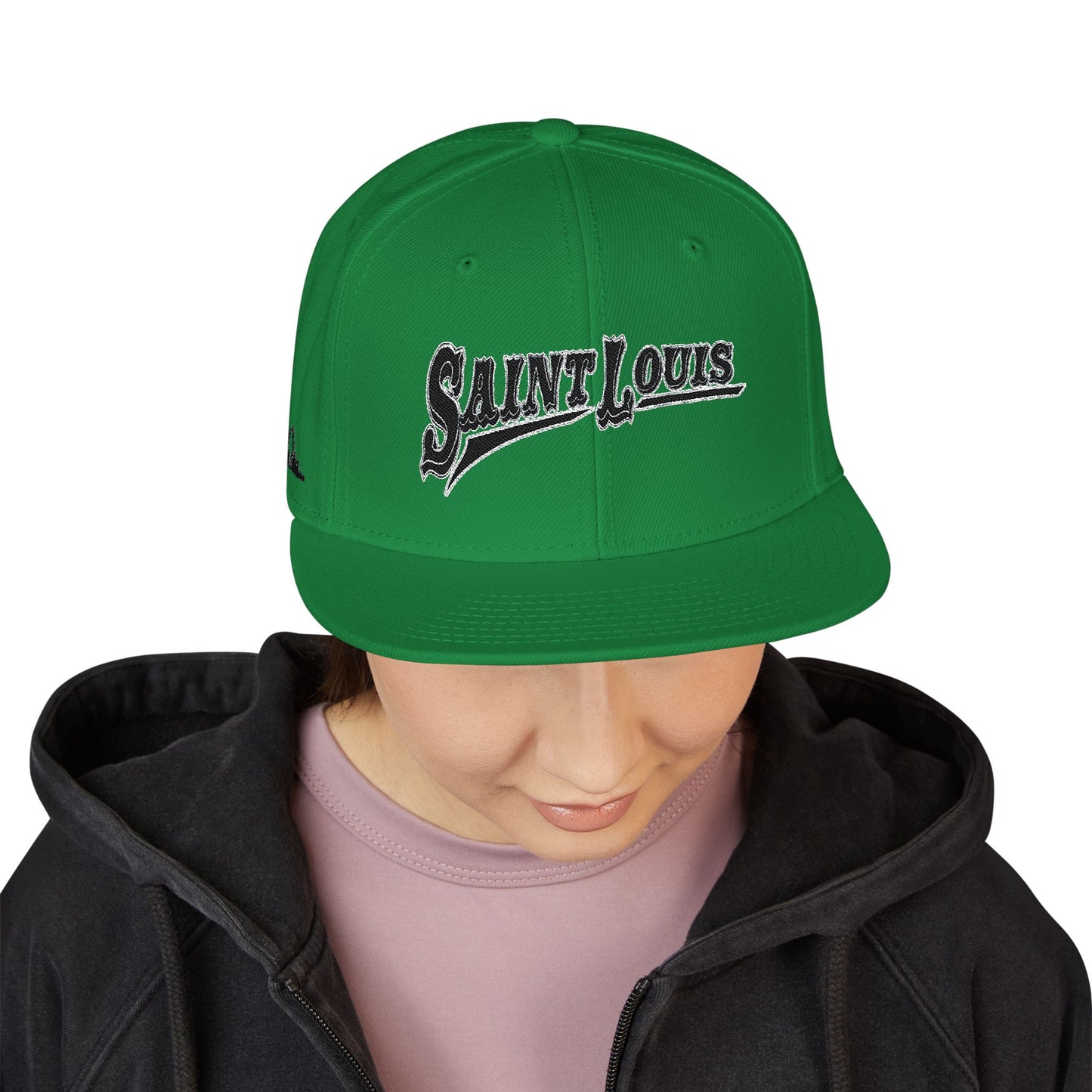 Saint Louis Flat Bill Snapback Cap with Skyline sides